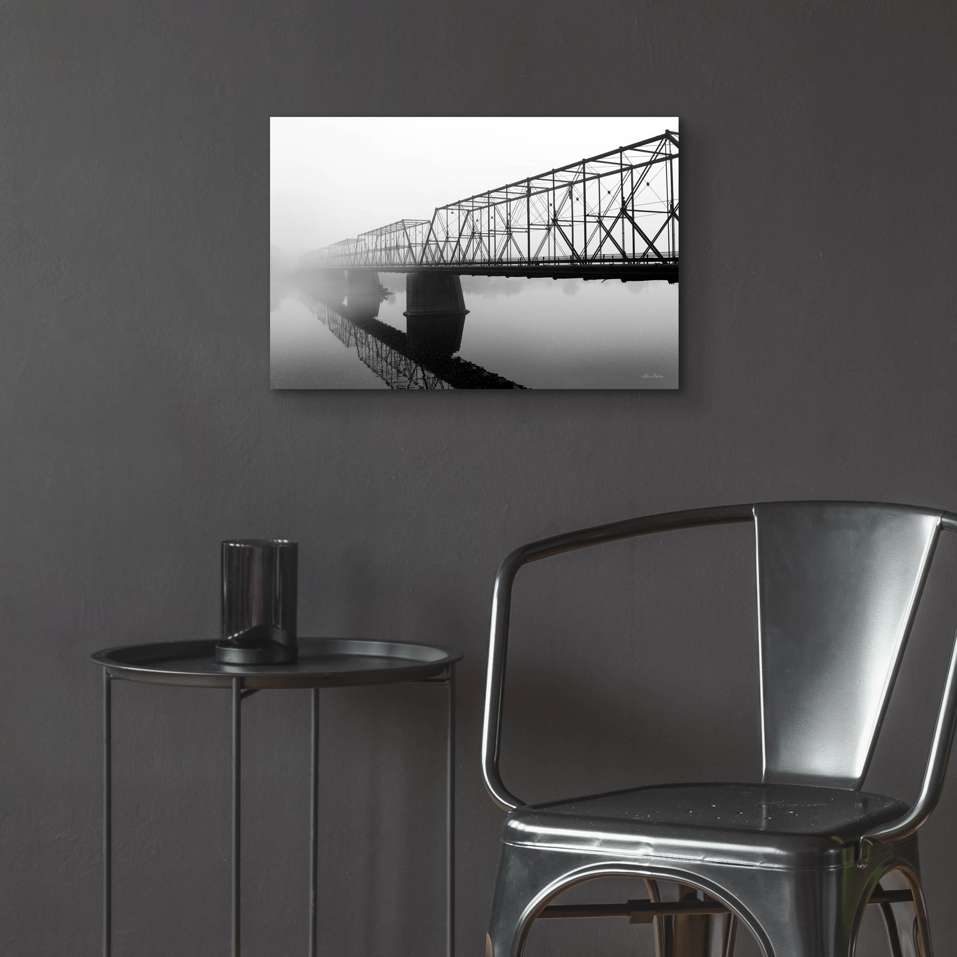 Epic Art 'Foggy Morning Bridge' by Lori Deiter, Acrylic Glass Wall Art,24x16