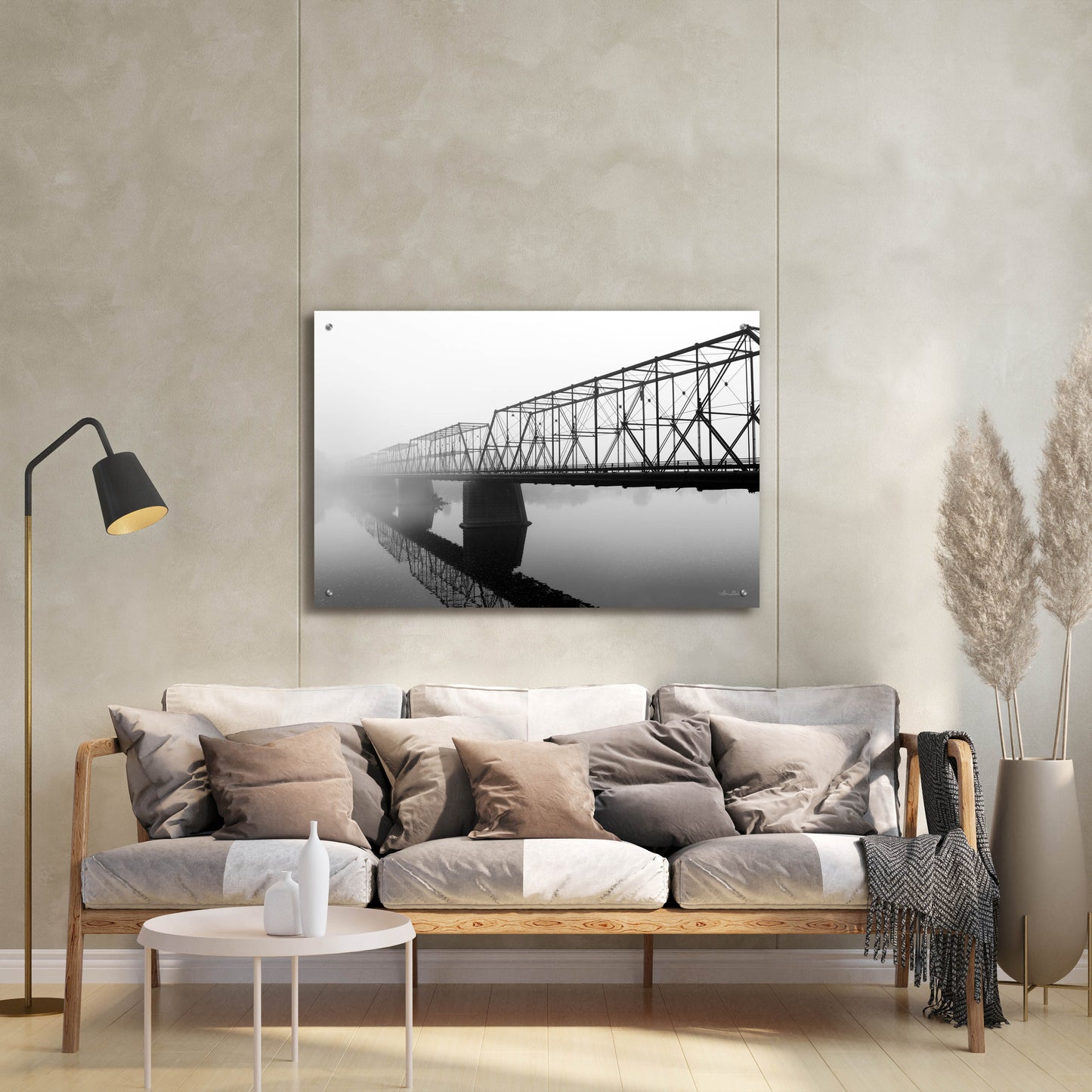 Epic Art 'Foggy Morning Bridge' by Lori Deiter, Acrylic Glass Wall Art,36x24