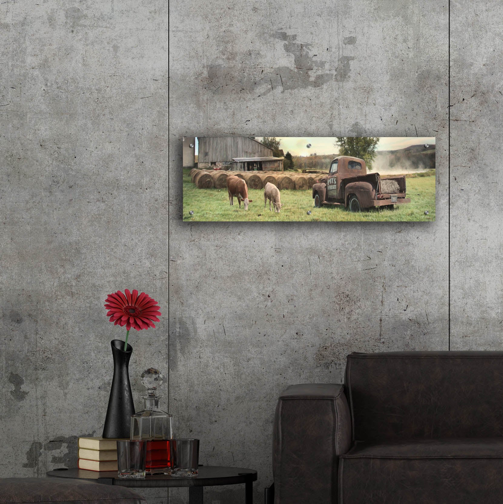 Epic Art 'Tioga County Farmland' by Lori Deiter, Acrylic Glass Wall Art,36x12