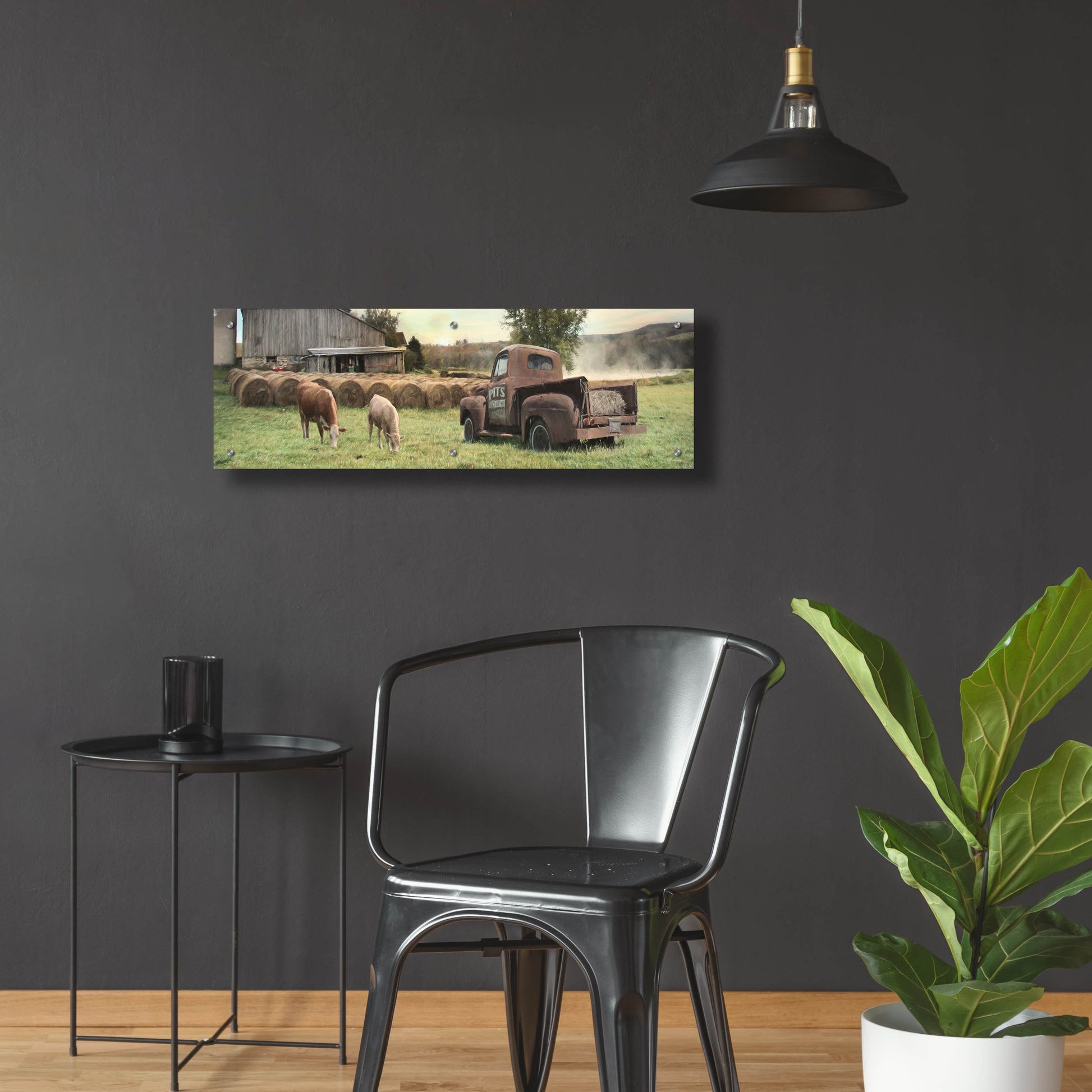 Epic Art 'Tioga County Farmland' by Lori Deiter, Acrylic Glass Wall Art,36x12