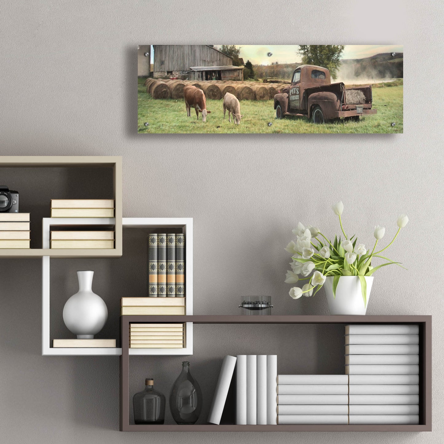 Epic Art 'Tioga County Farmland' by Lori Deiter, Acrylic Glass Wall Art,36x12