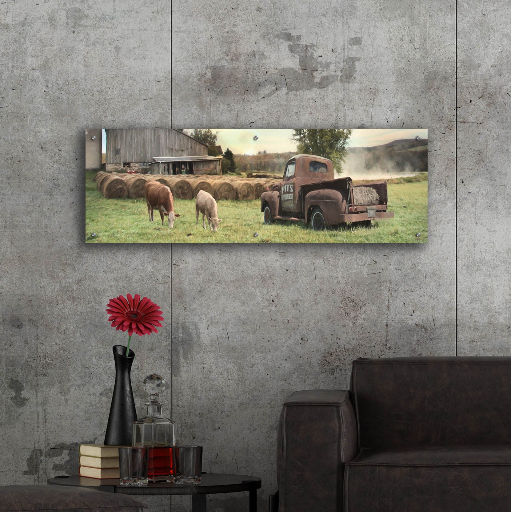 Epic Art 'Tioga County Farmland' by Lori Deiter, Acrylic Glass Wall Art,48x16