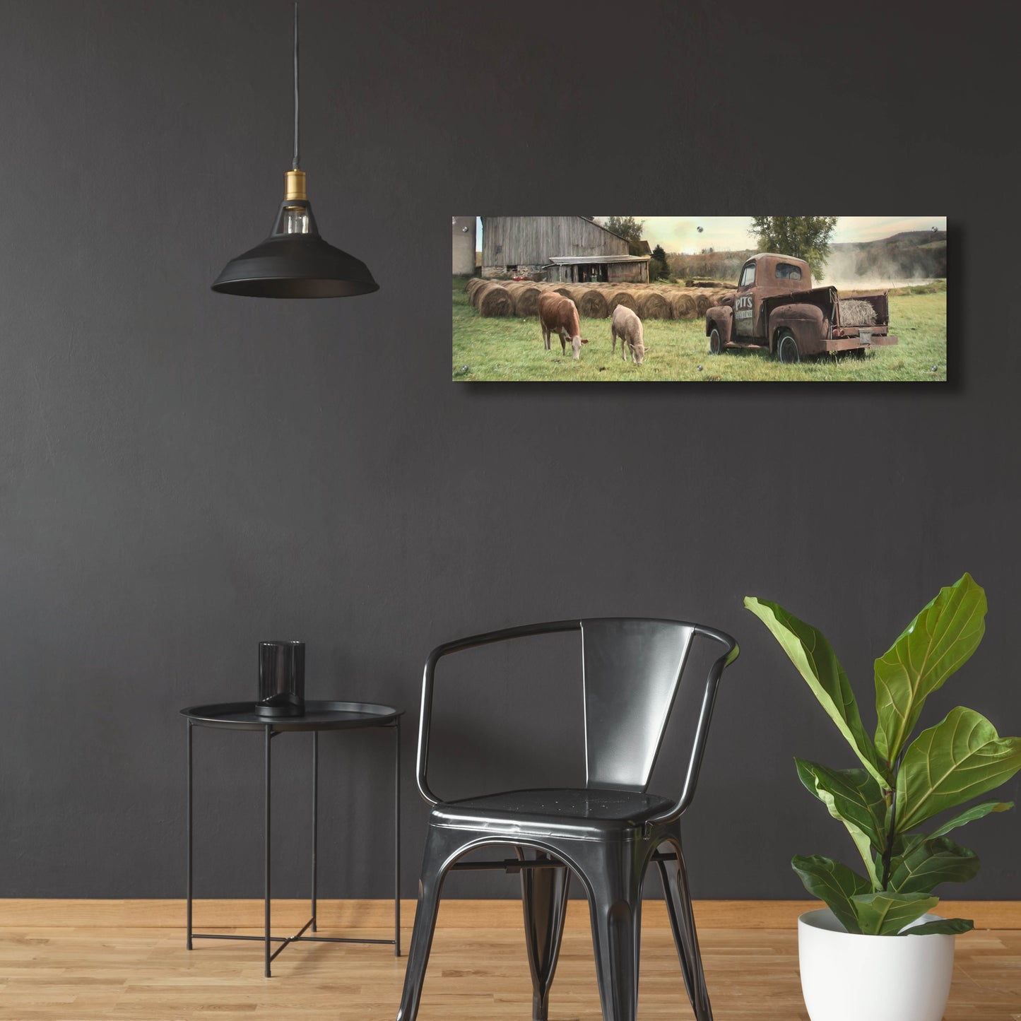 Epic Art 'Tioga County Farmland' by Lori Deiter, Acrylic Glass Wall Art,48x16