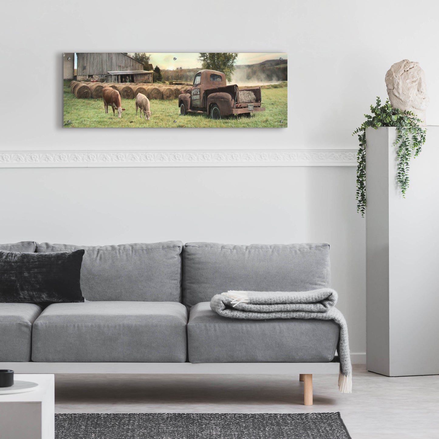 Epic Art 'Tioga County Farmland' by Lori Deiter, Acrylic Glass Wall Art,48x16