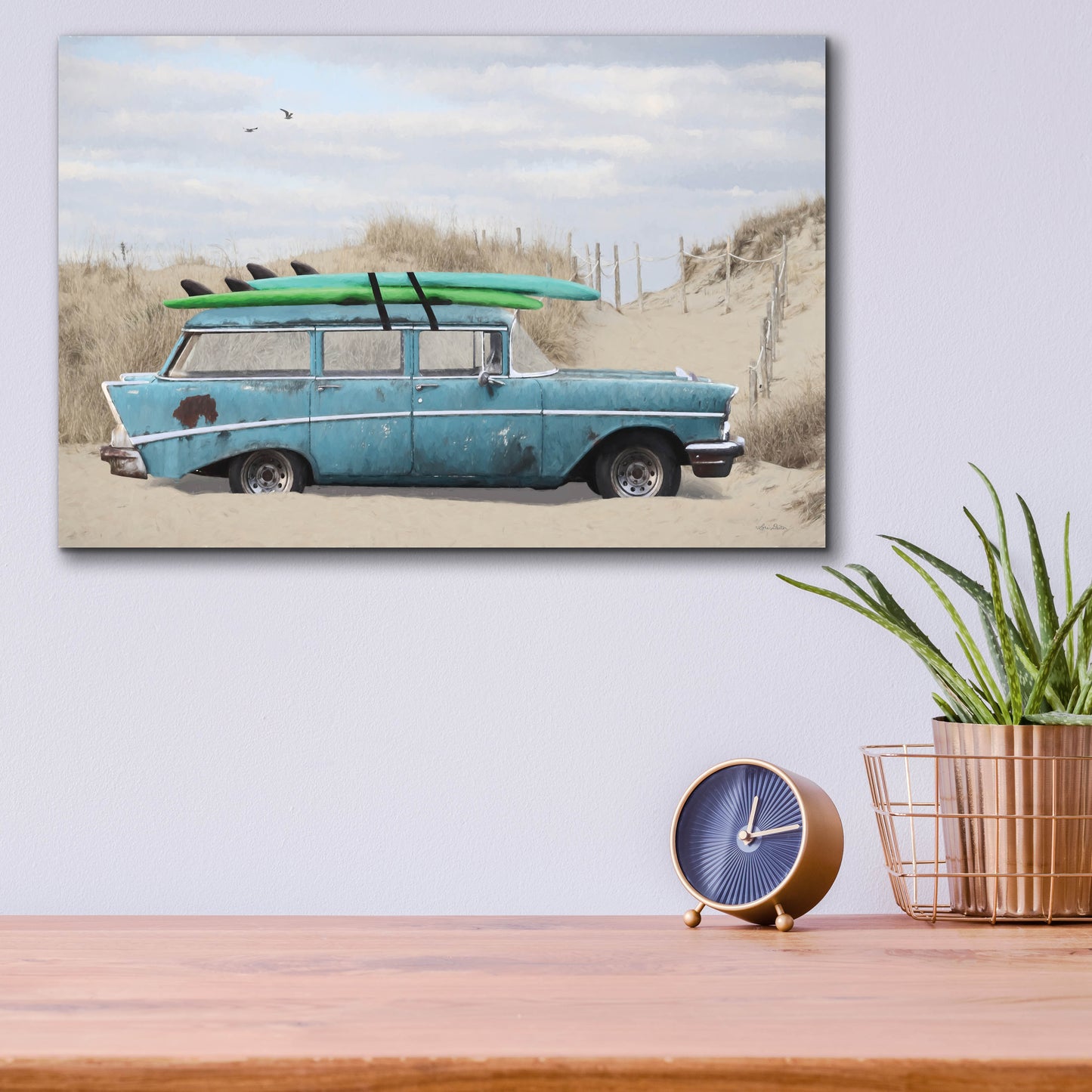 Epic Art 'Surf's Up Too' by Lori Deiter, Acrylic Glass Wall Art,16x12