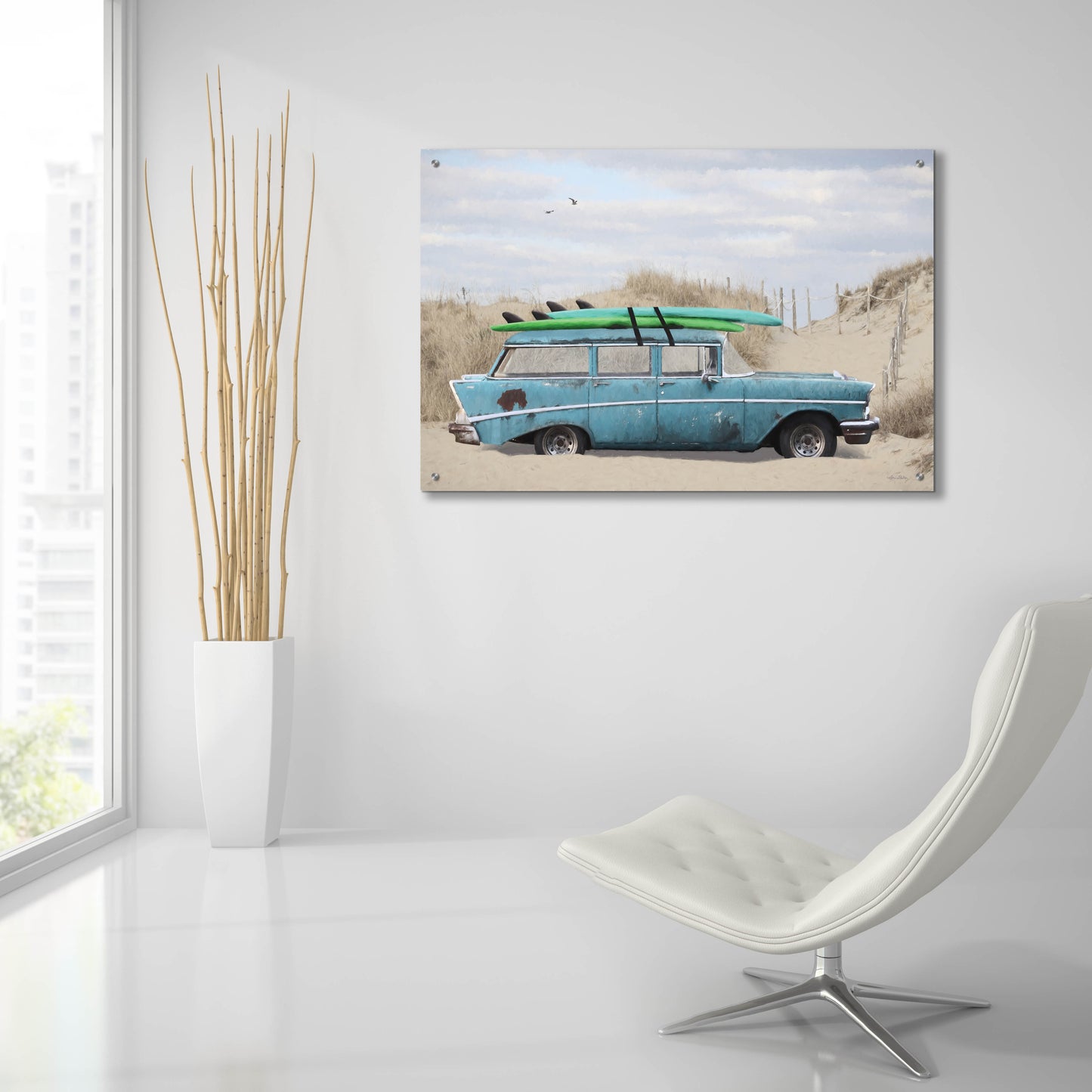 Epic Art 'Surf's Up Too' by Lori Deiter, Acrylic Glass Wall Art,36x24