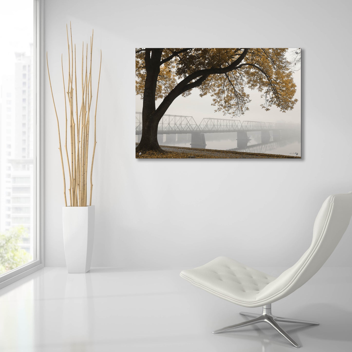 Epic Art 'Foggy Riverview' by Lori Deiter, Acrylic Glass Wall Art,36x24