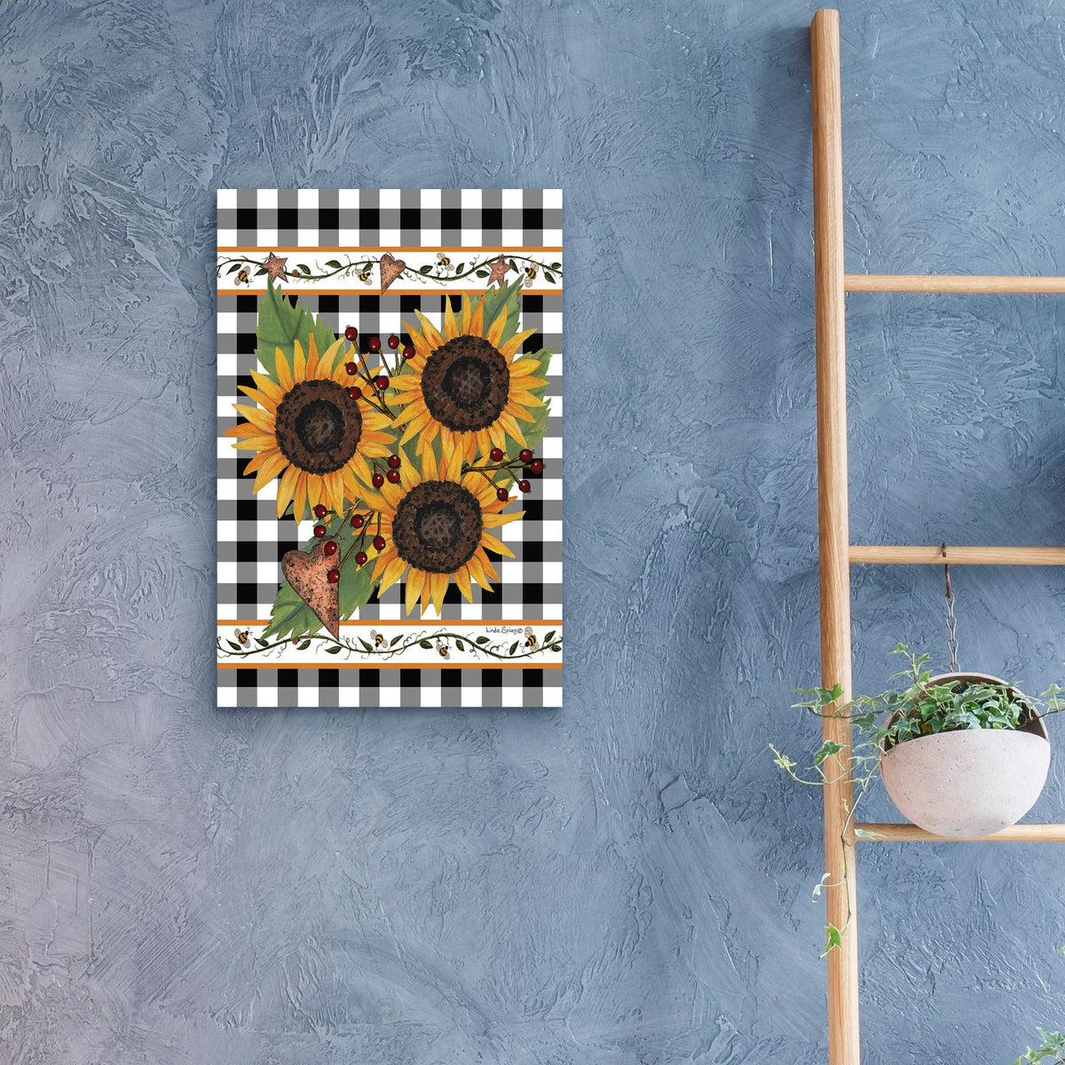 Epic Art 'Sunflowers and Vines' by Linda Spivey, Acrylic Glass Wall Art,16x24