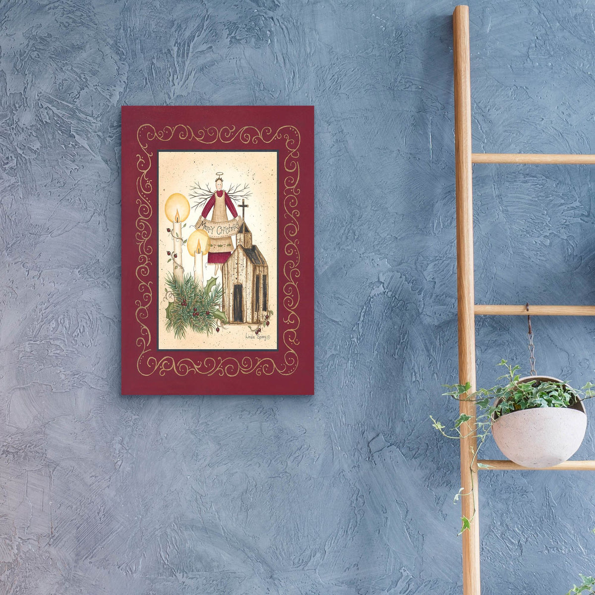 Epic Art 'Merry Christmas Angel' by Linda Spivey, Acrylic Glass Wall Art,16x24
