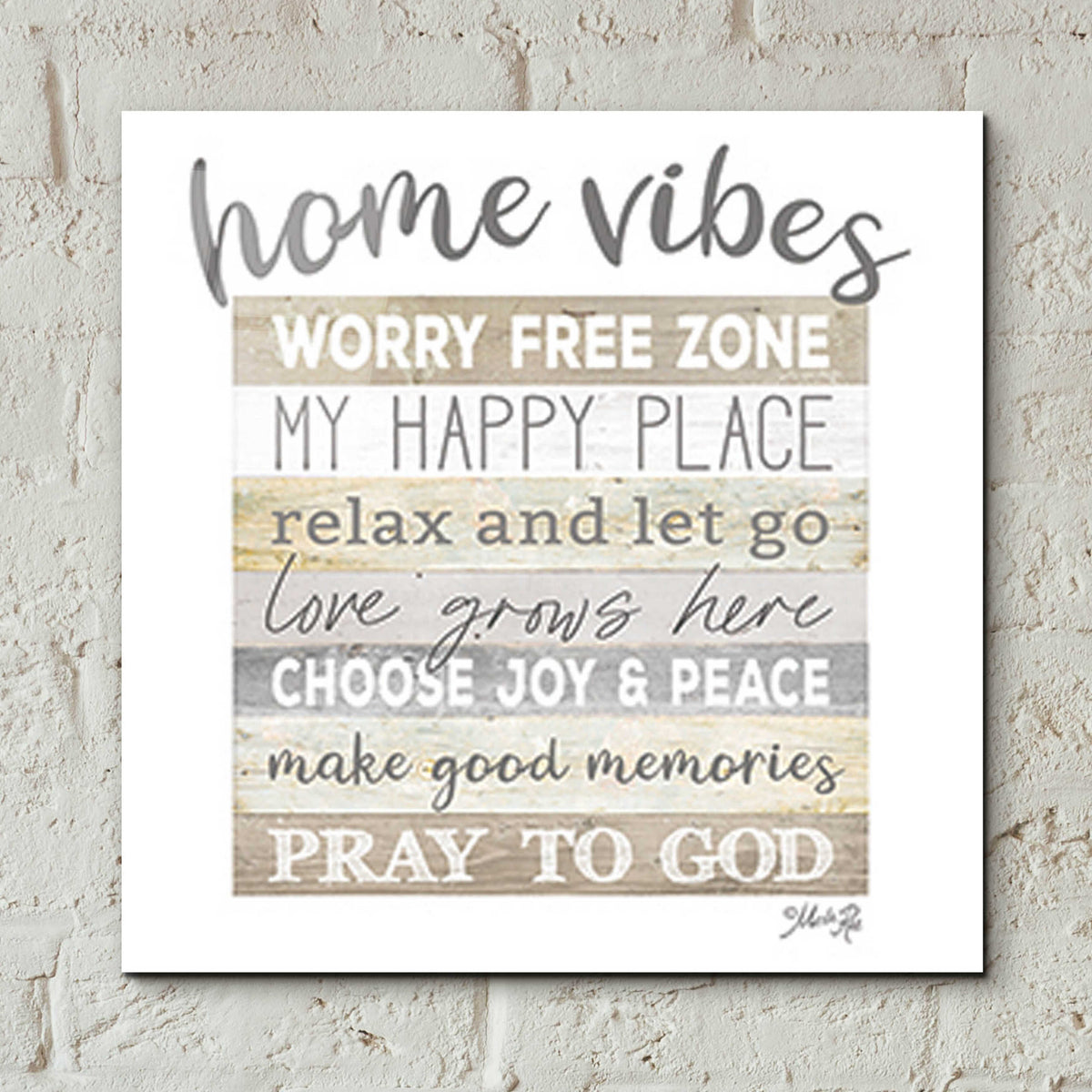 Epic Art 'Home Vibes' by Marla Rae, Acrylic Glass Wall Art,12x12