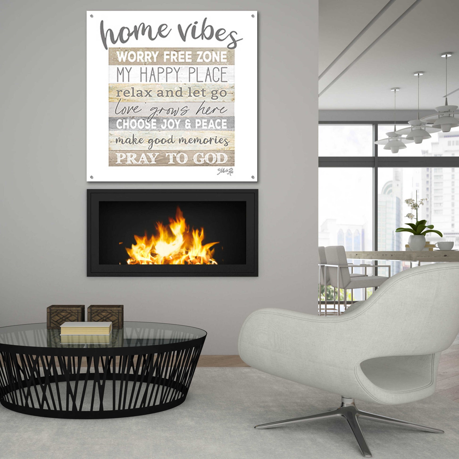 Epic Art 'Home Vibes' by Marla Rae, Acrylic Glass Wall Art,36x36