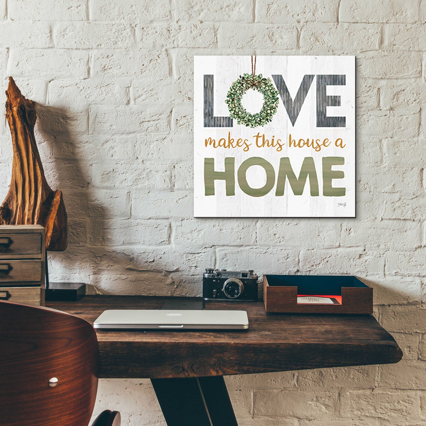 Epic Art 'Love Makes This House a Home Square' by Marla Rae, Acrylic Glass Wall Art,12x12