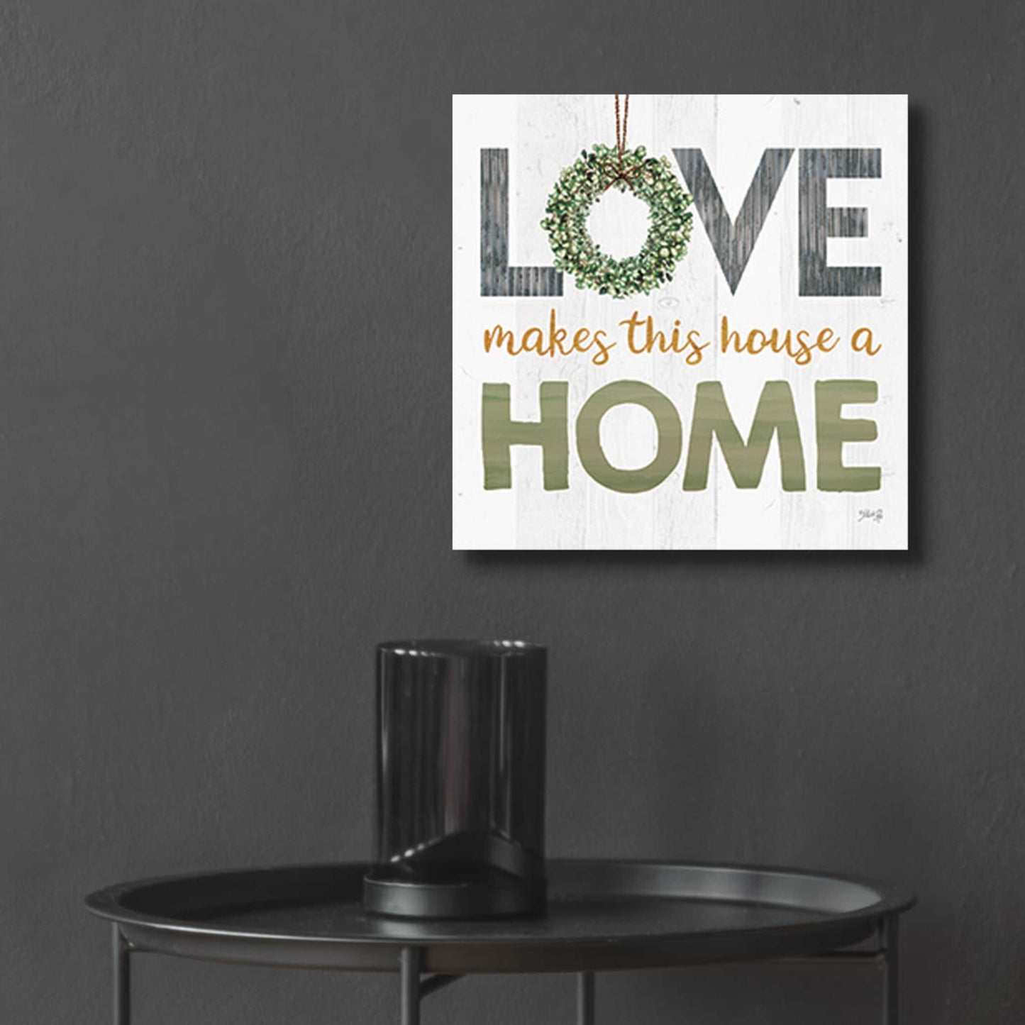 Epic Art 'Love Makes This House a Home Square' by Marla Rae, Acrylic Glass Wall Art,12x12