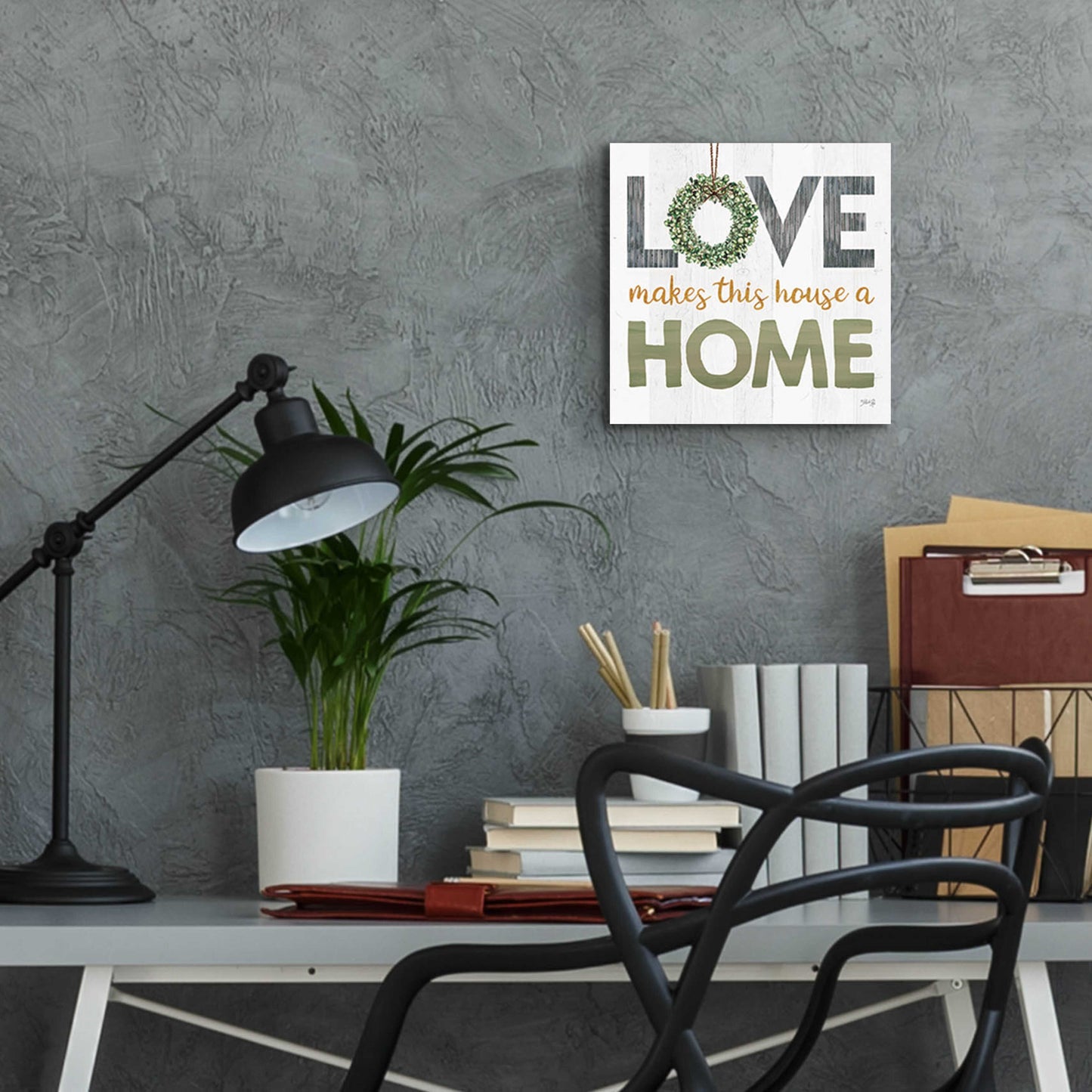 Epic Art 'Love Makes This House a Home Square' by Marla Rae, Acrylic Glass Wall Art,12x12