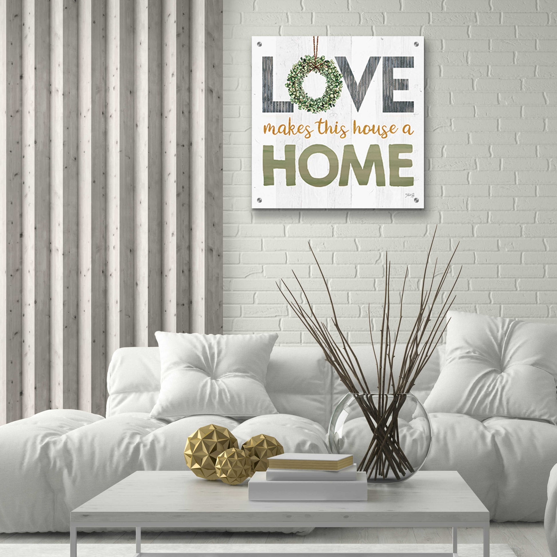 Epic Art 'Love Makes This House a Home Square' by Marla Rae, Acrylic Glass Wall Art,24x24