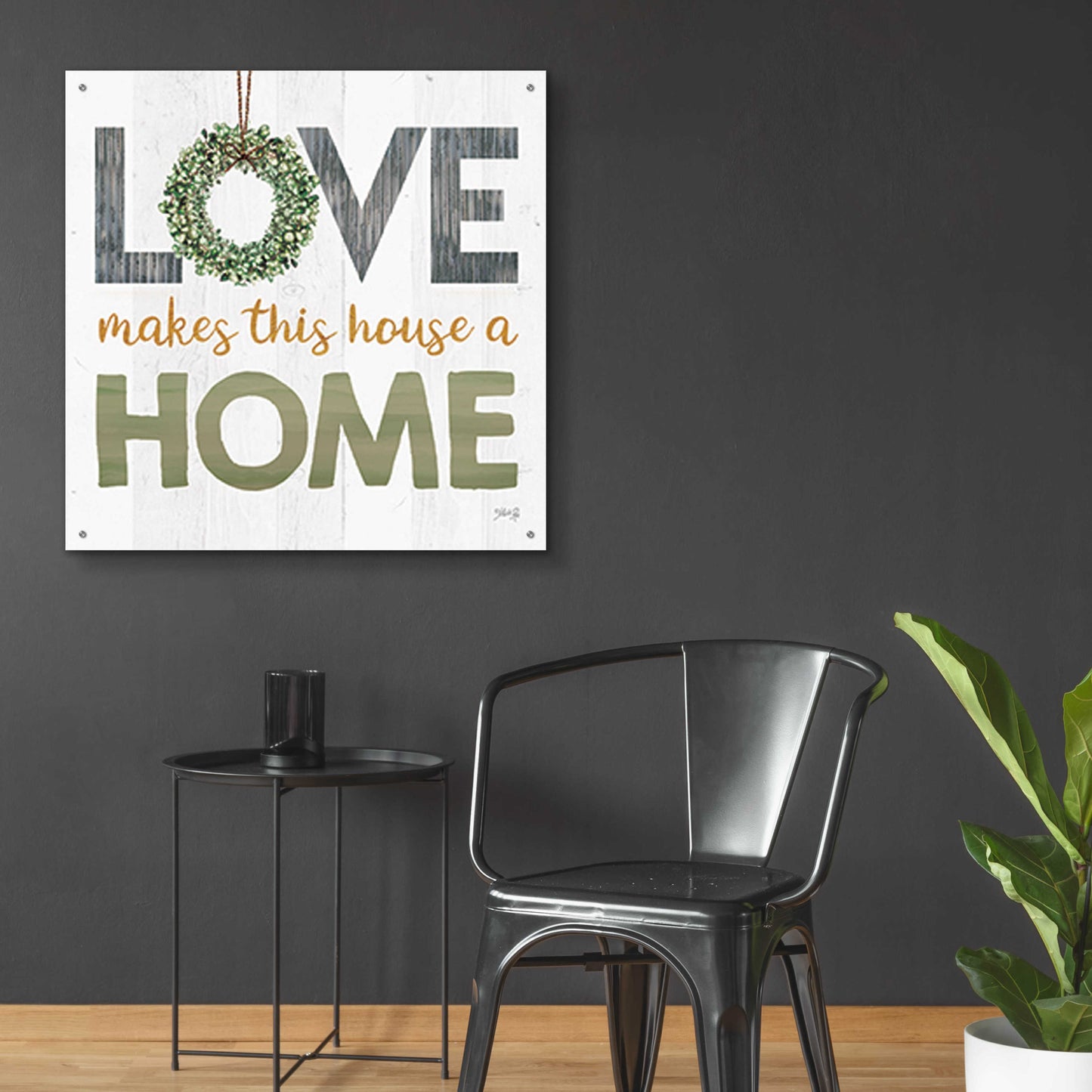 Epic Art 'Love Makes This House a Home Square' by Marla Rae, Acrylic Glass Wall Art,36x36