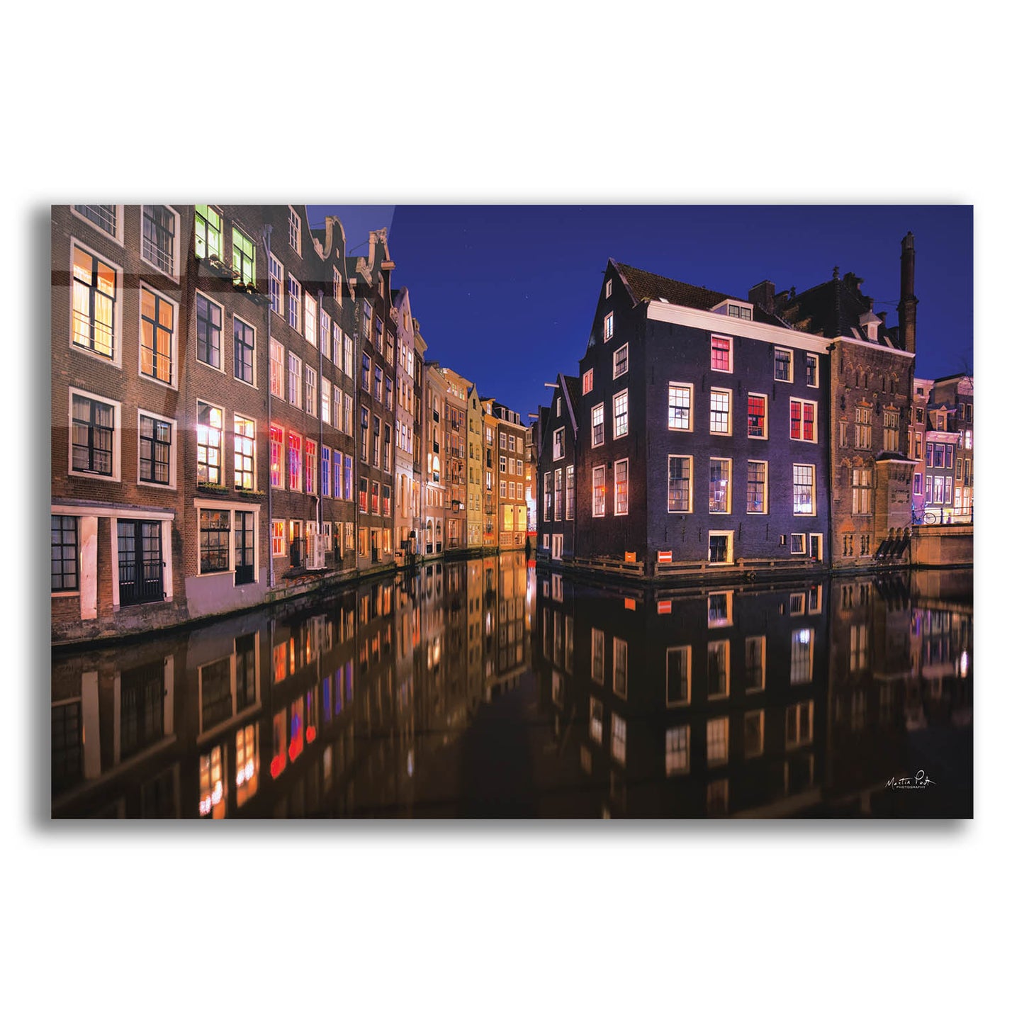 Epic Art 'Building Row Reflections 3' by Martin Podt, Acrylic Glass Wall Art,16x12