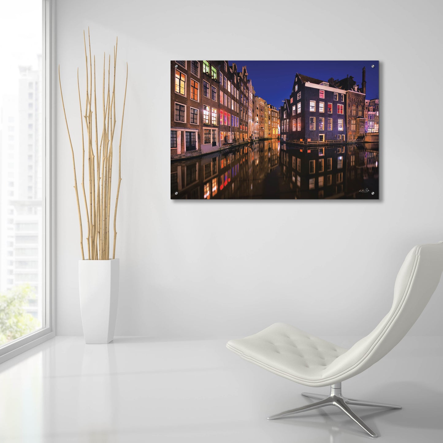 Epic Art 'Building Row Reflections 3' by Martin Podt, Acrylic Glass Wall Art,36x24