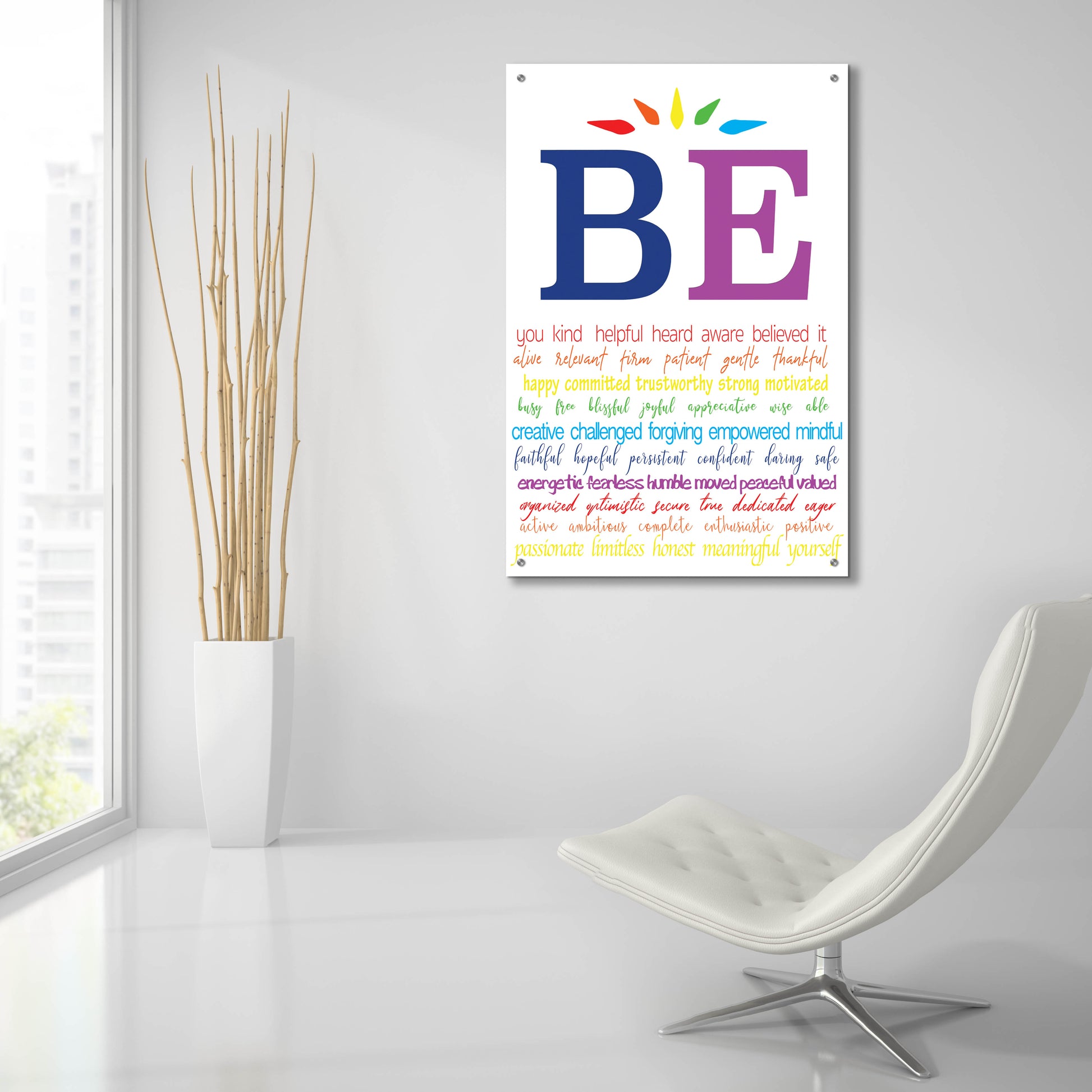 Epic Art 'Be You' by Lauren Rader, Acrylic Glass Wall Art,24x36