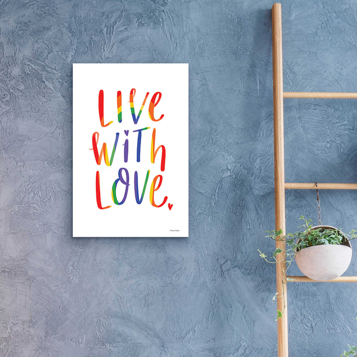 Epic Art 'Live with Love Rainbow' by Rachel Nieman, Acrylic Glass Wall Art,16x24
