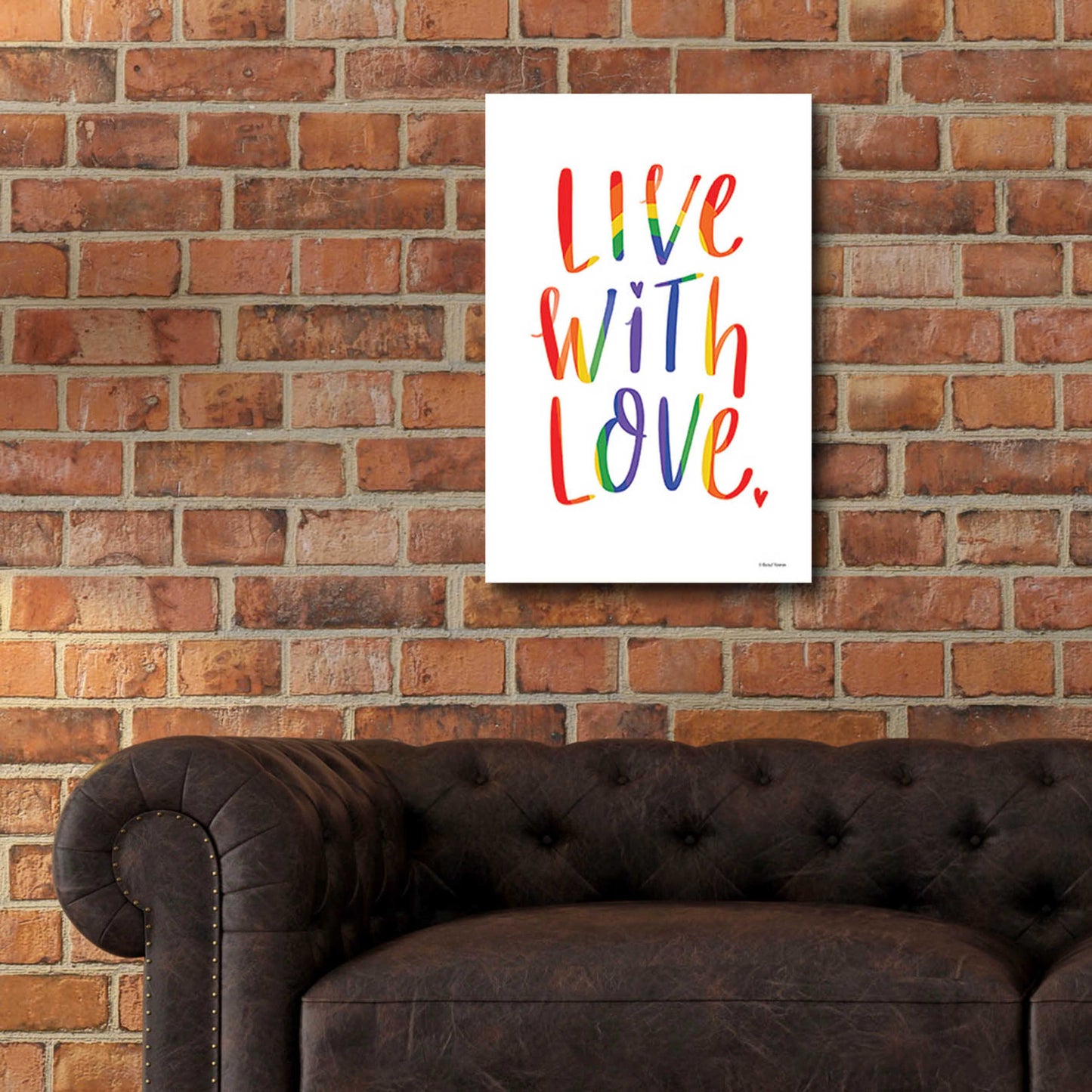 Epic Art 'Live with Love Rainbow' by Rachel Nieman, Acrylic Glass Wall Art,16x24