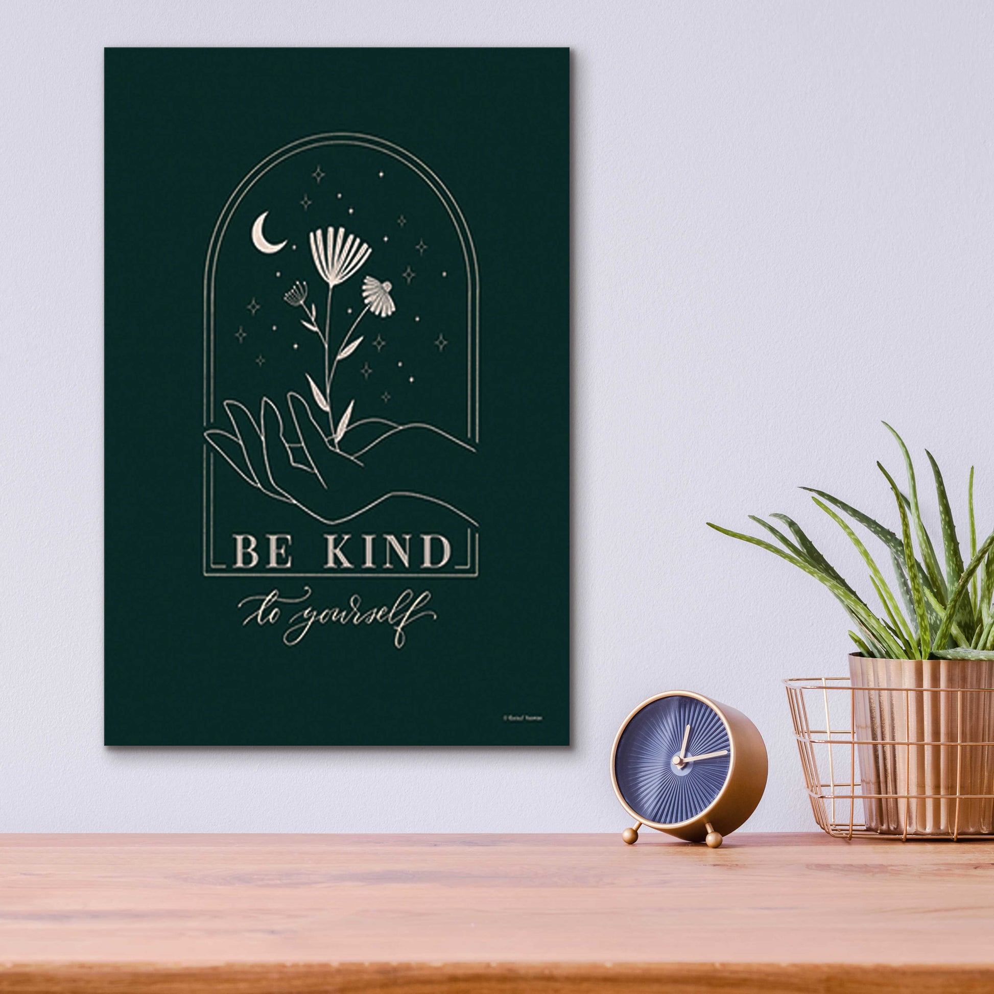 Epic Art 'Be Kind to Yourself' by Rachel Nieman, Acrylic Glass Wall Art,12x16