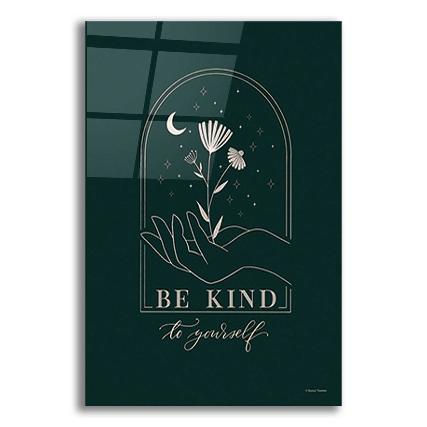 Epic Art 'Be Kind to Yourself' by Rachel Nieman, Acrylic Glass Wall Art,12x16