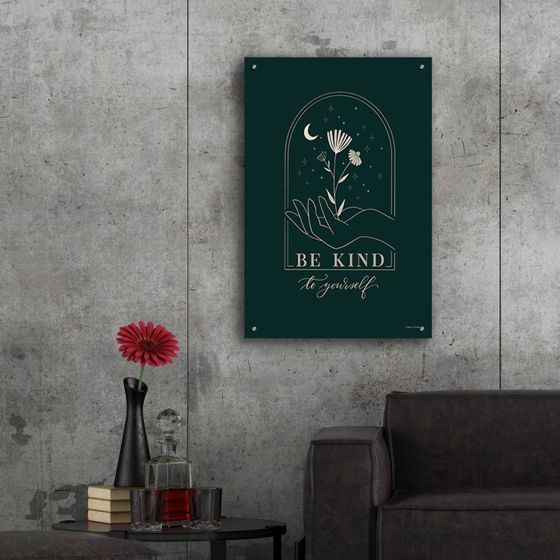 Epic Art 'Be Kind to Yourself' by Rachel Nieman, Acrylic Glass Wall Art,24x36