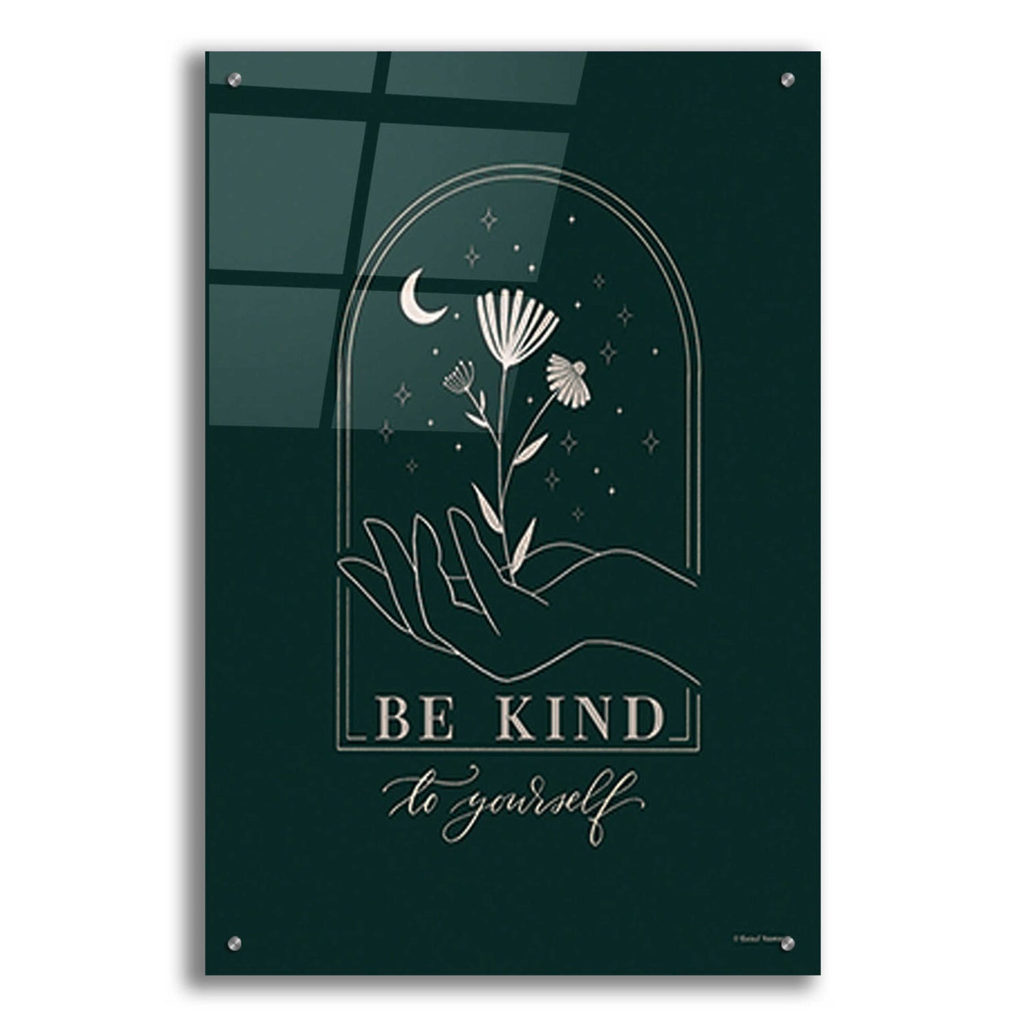 Epic Art 'Be Kind to Yourself' by Rachel Nieman, Acrylic Glass Wall Art,24x36