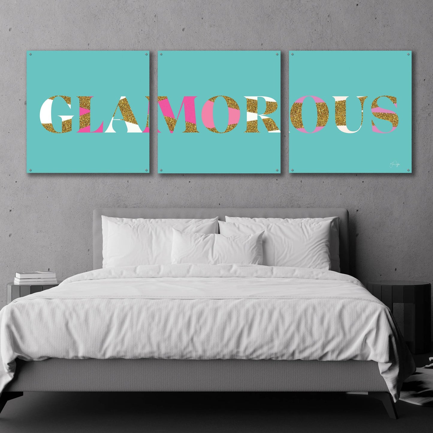 Epic Art 'Glamourous' by Yass Naffas Designs, Acrylic Glass Wall Art, 3 Piece Set,108x36