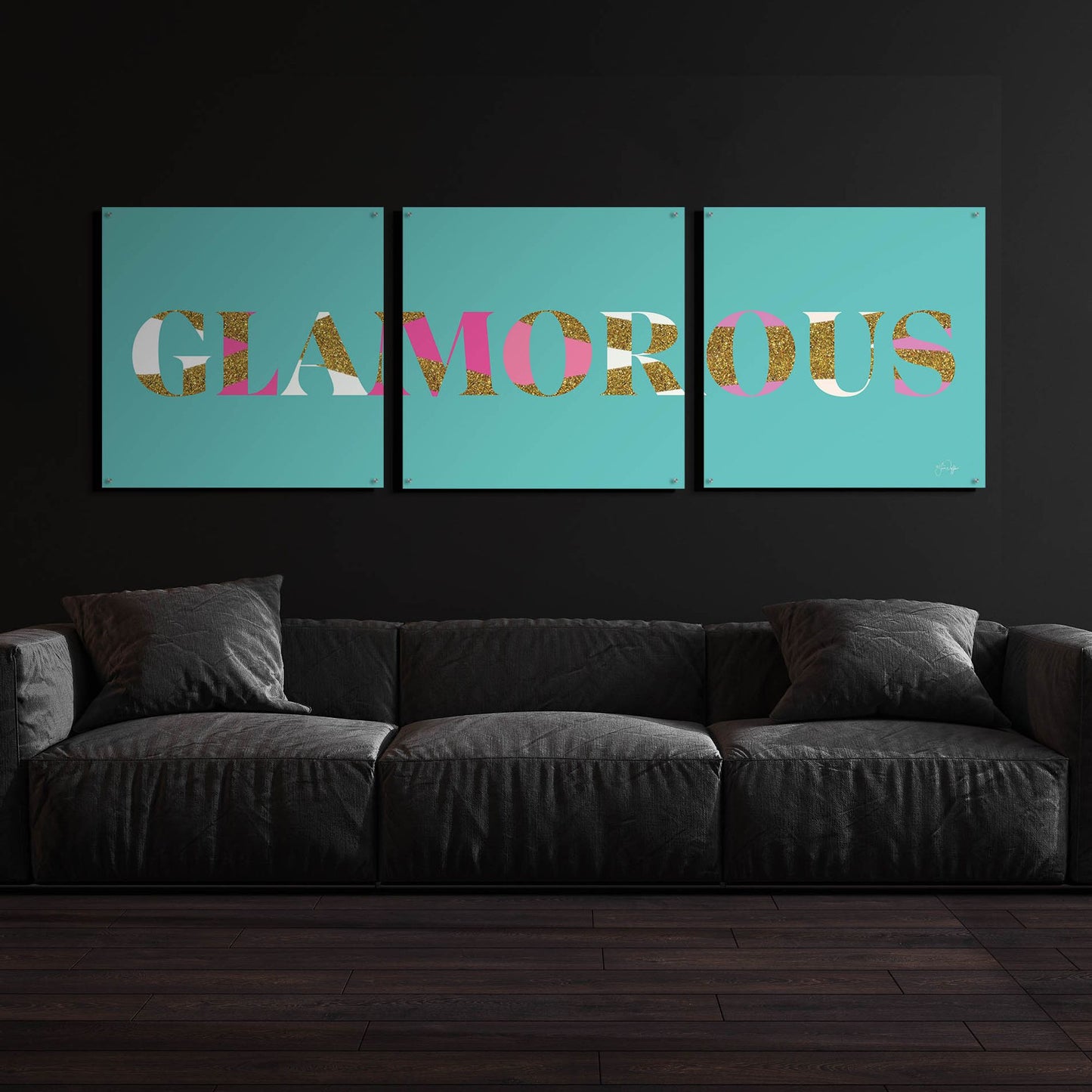 Epic Art 'Glamourous' by Yass Naffas Designs, Acrylic Glass Wall Art, 3 Piece Set,108x36