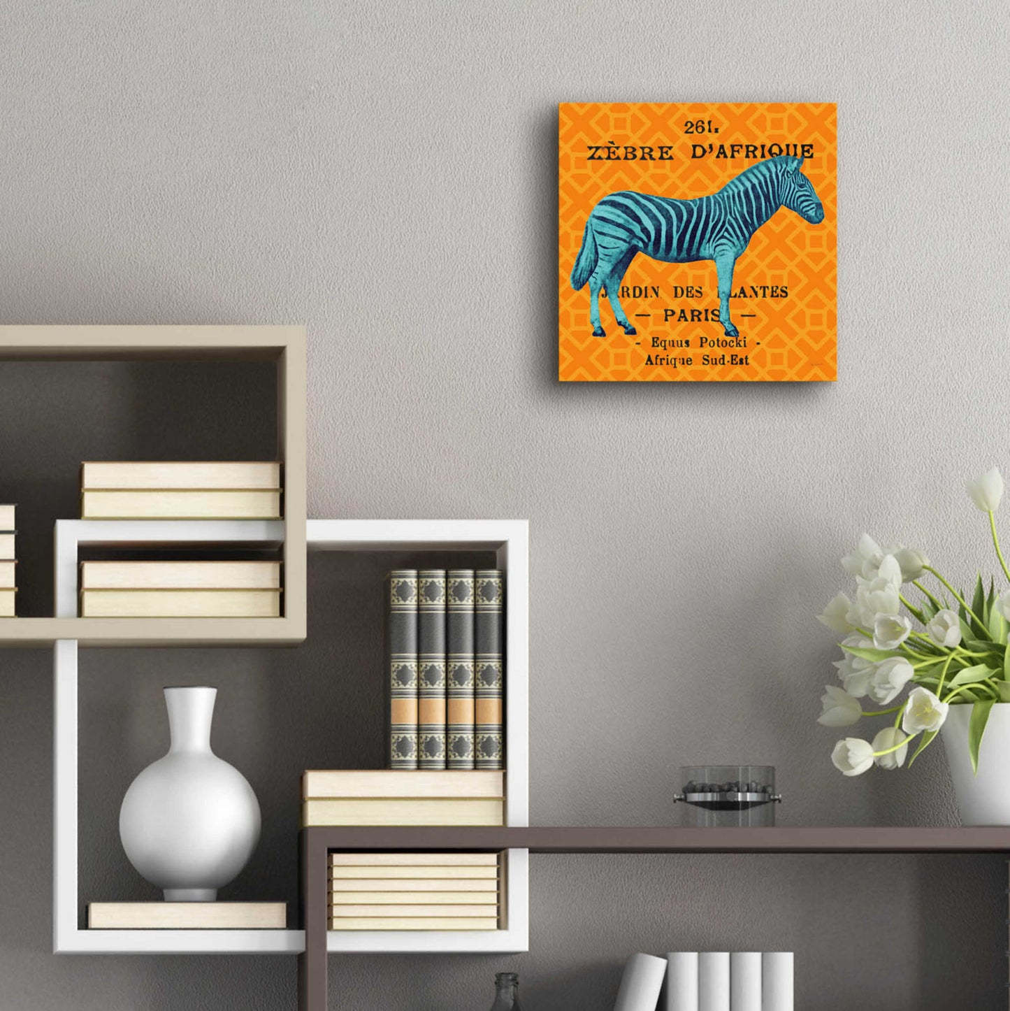 Epic Art 'Bright Safari Zebra' by Sue Schlabach, Acrylic Glass Wall Art,12x12