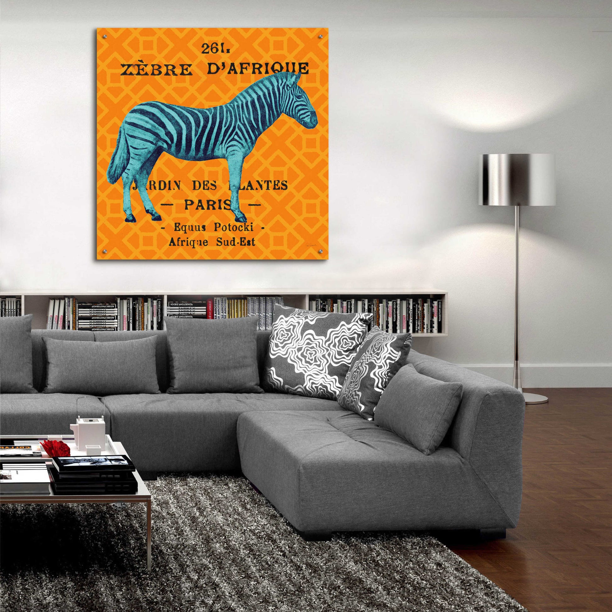 Epic Art 'Bright Safari Zebra' by Sue Schlabach, Acrylic Glass Wall Art,36x36