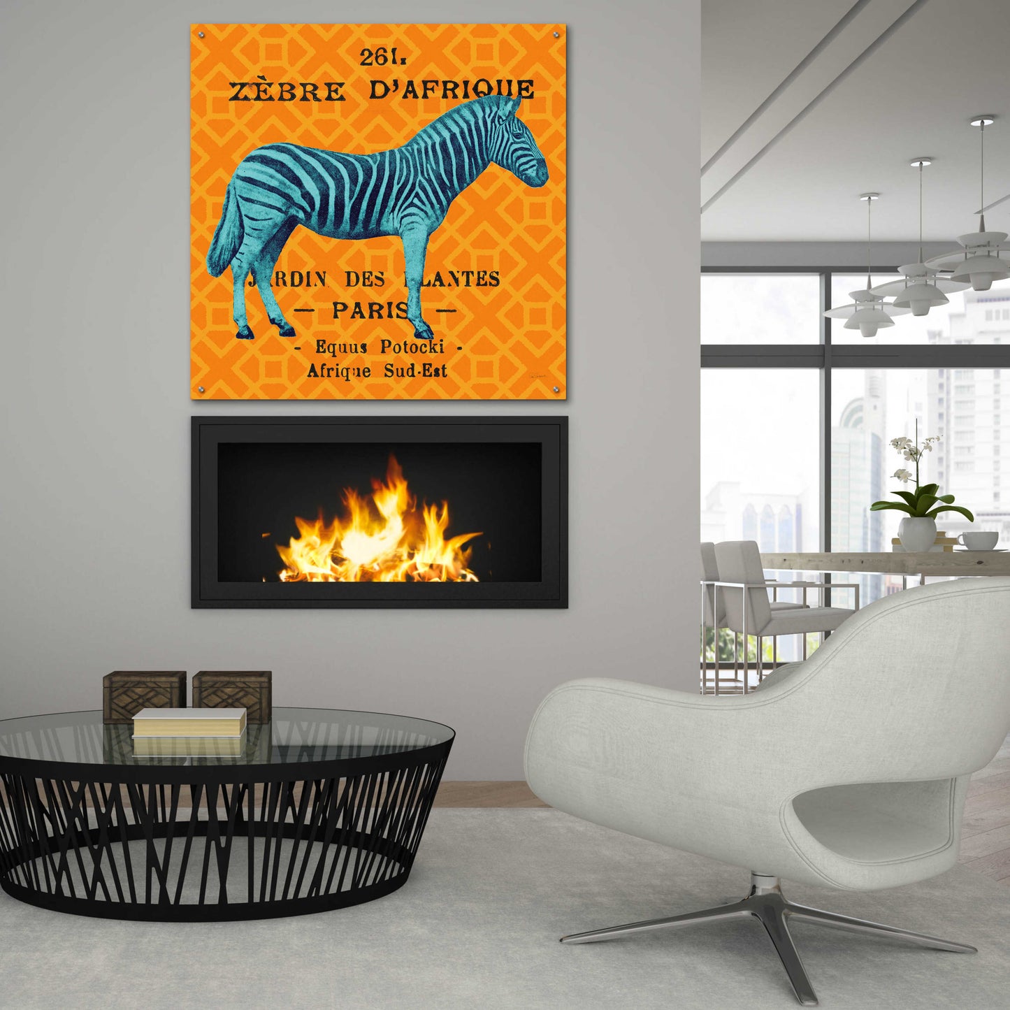 Epic Art 'Bright Safari Zebra' by Sue Schlabach, Acrylic Glass Wall Art,36x36