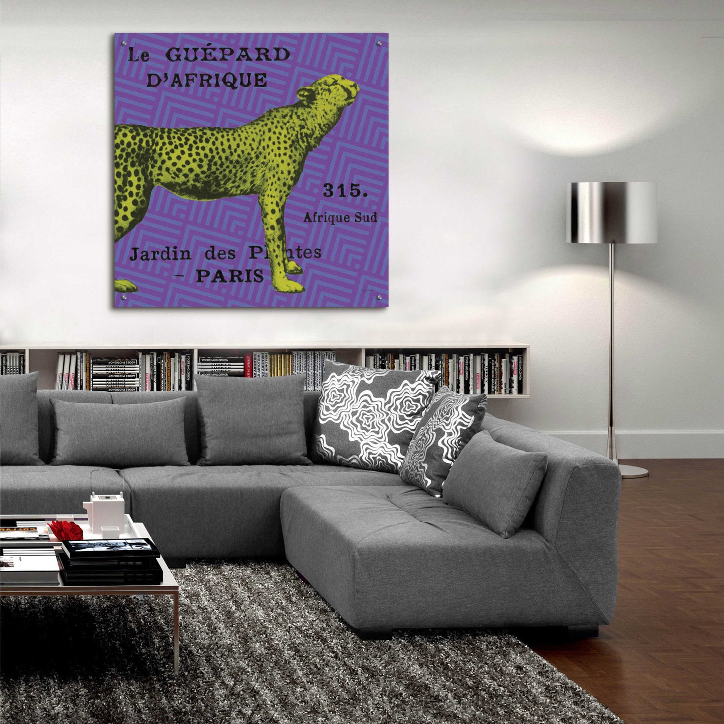 Epic Art 'Bright Safari Leopard' by Sue Schlabach, Acrylic Glass Wall Art,36x36