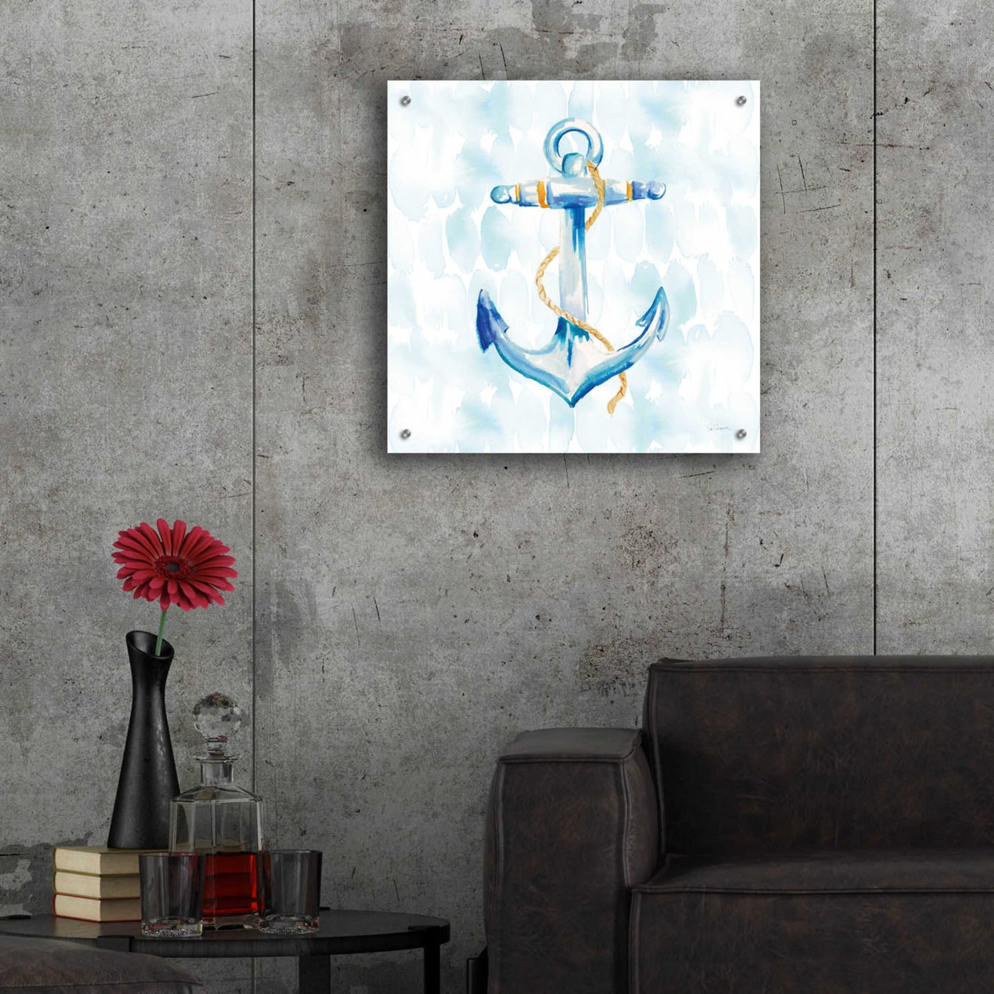 Epic Art 'Anchor Dots II' by Sue Schlabach, Acrylic Glass Wall Art,24x24