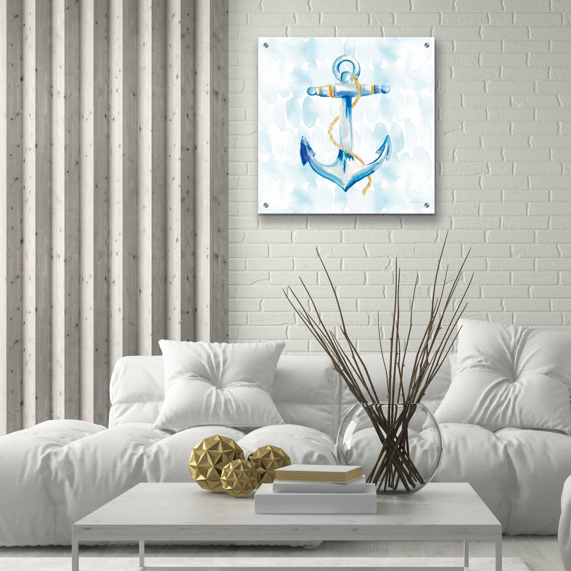 Epic Art 'Anchor Dots II' by Sue Schlabach, Acrylic Glass Wall Art,24x24