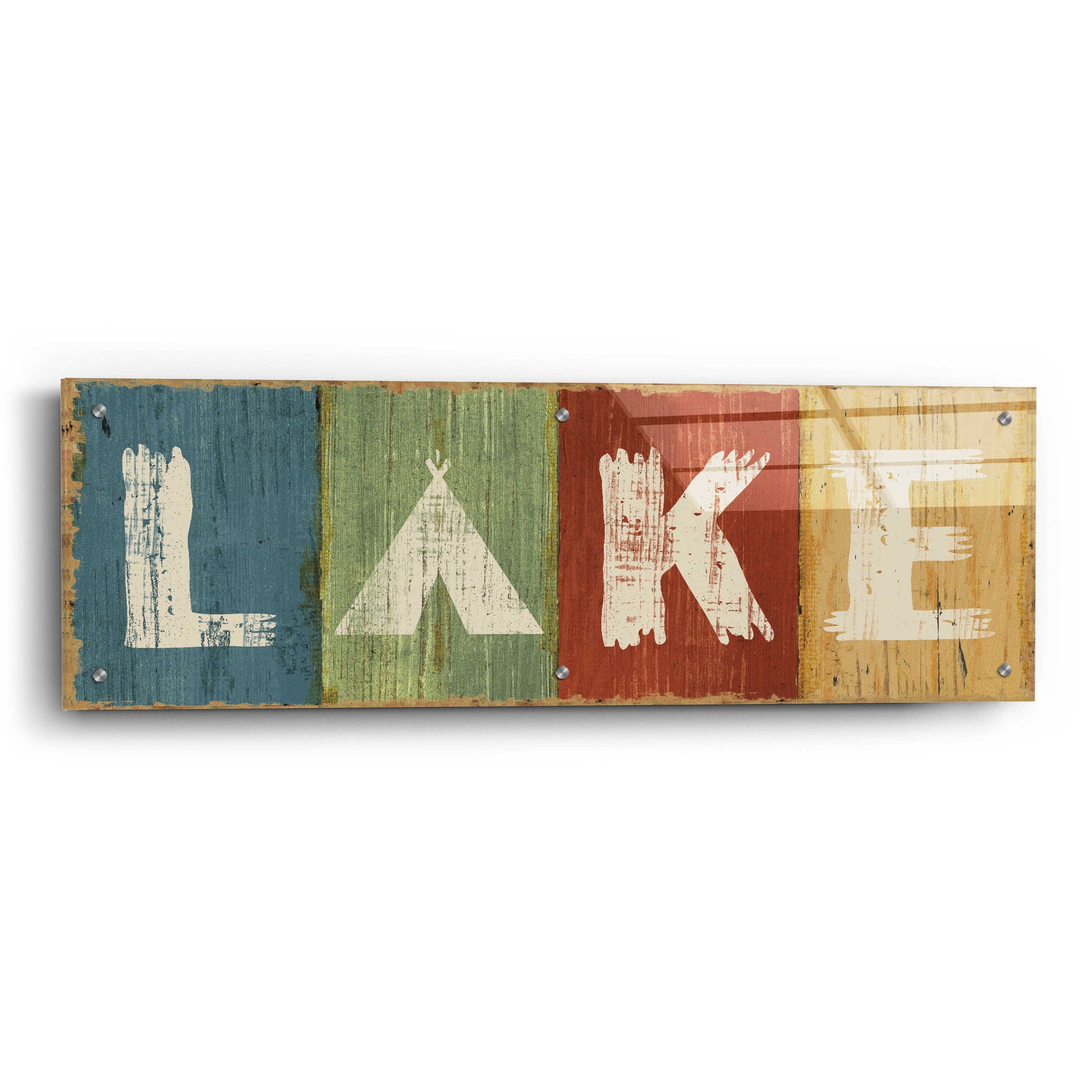 Epic Art 'Lake Lodge V' by Sue Schlabach, Acrylic Glass Wall Art,36x12