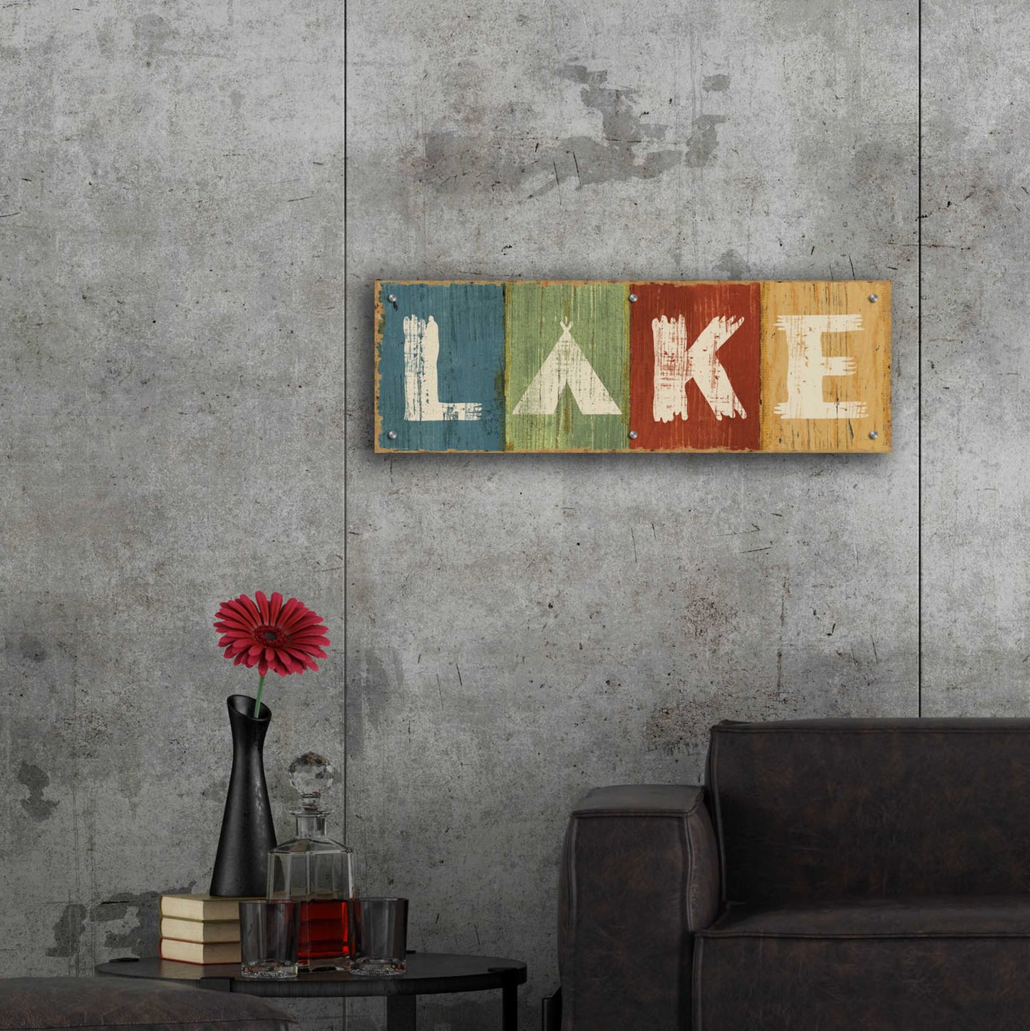 Epic Art 'Lake Lodge V' by Sue Schlabach, Acrylic Glass Wall Art,36x12