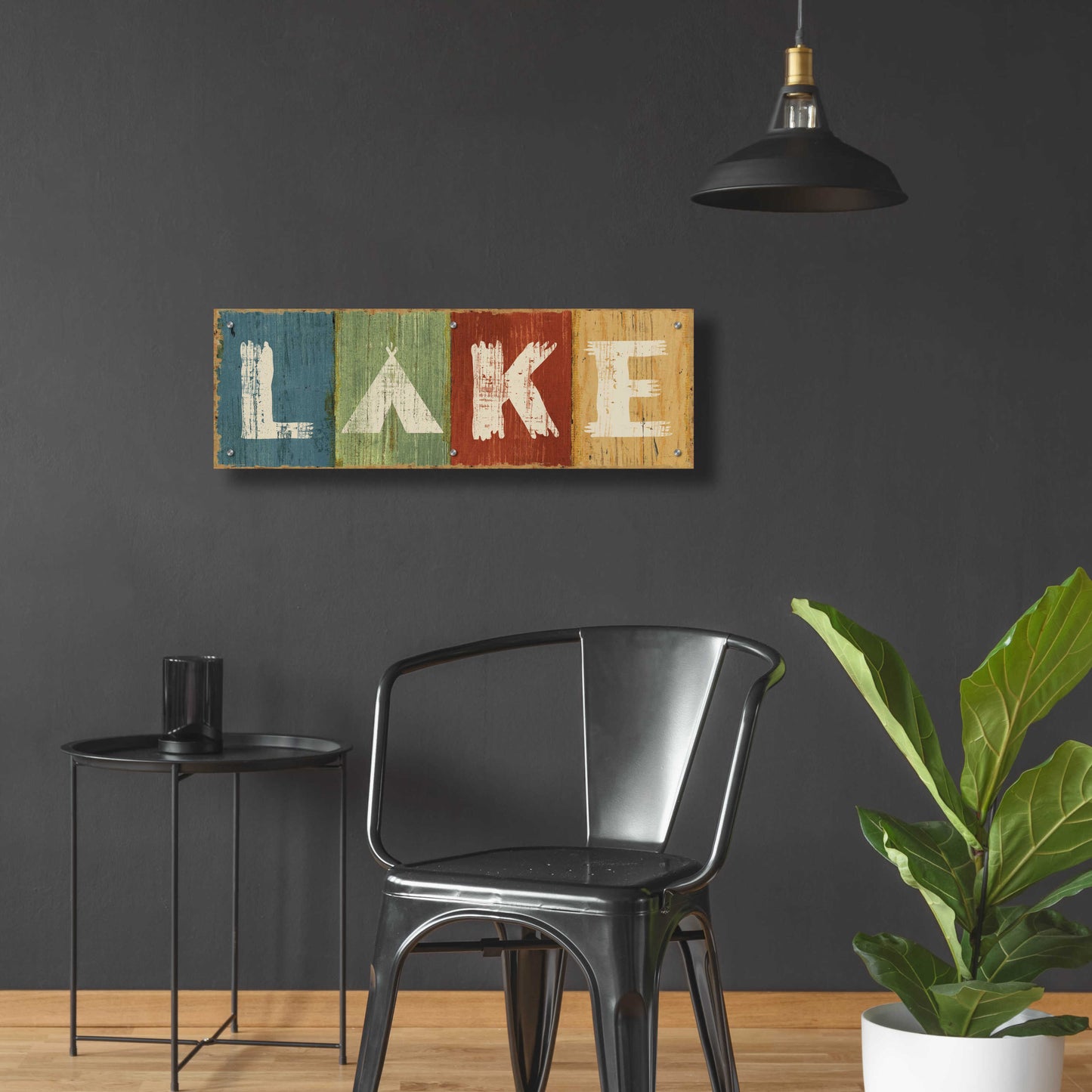 Epic Art 'Lake Lodge V' by Sue Schlabach, Acrylic Glass Wall Art,36x12