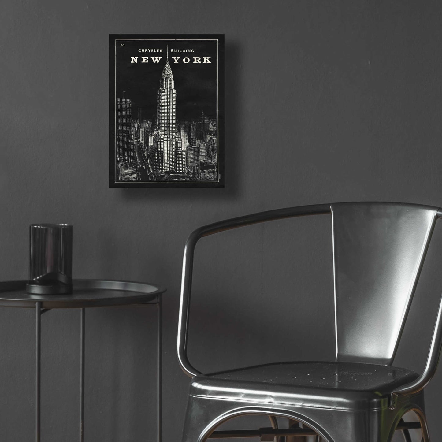 Epic Art 'Blueprint Map New York Chrysler Building Black' by Sue Schlabach, Acrylic Glass Wall Art,12x16