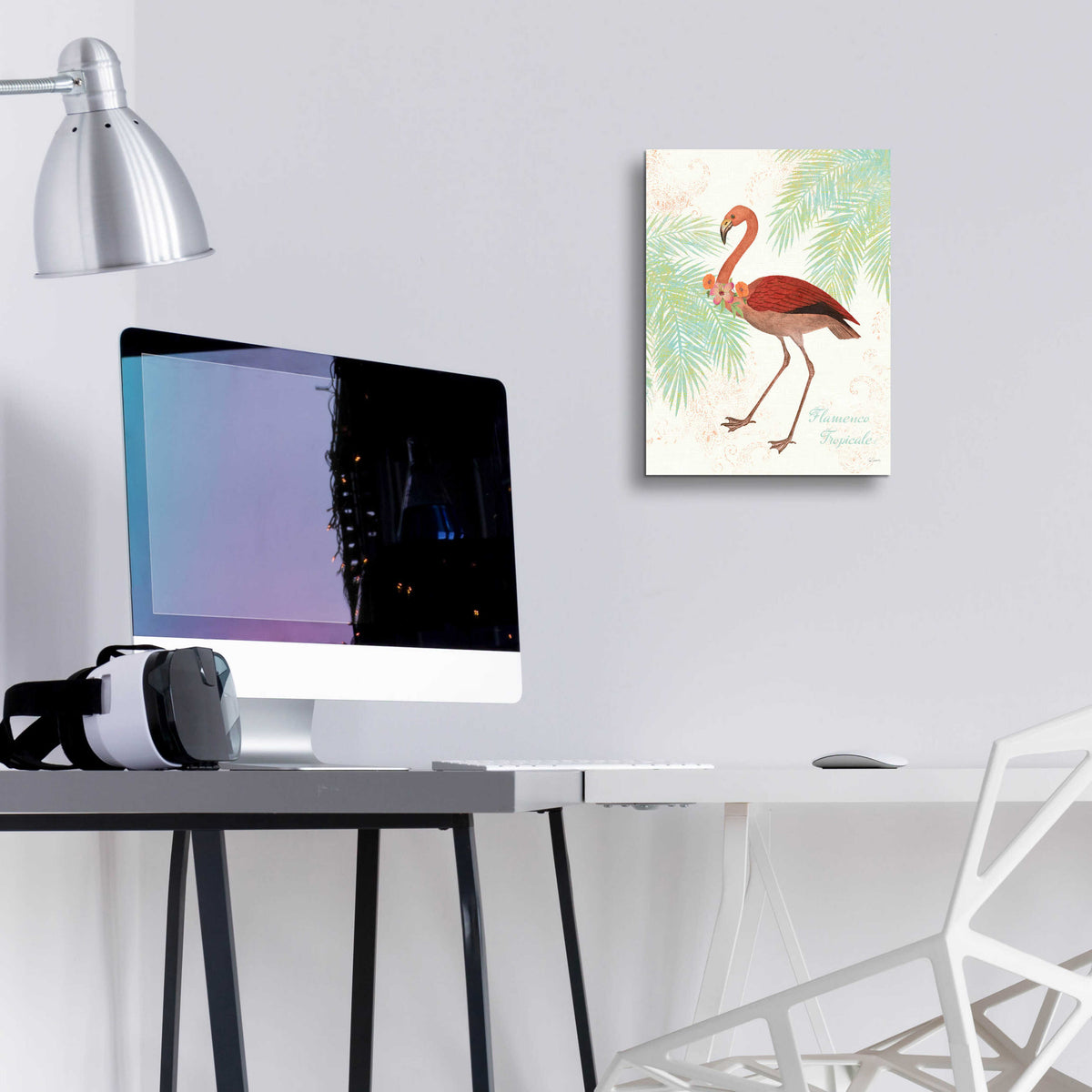 Epic Art 'Flamingo Tropicale II' by Sue Schlabach, Acrylic Glass Wall Art,12x16