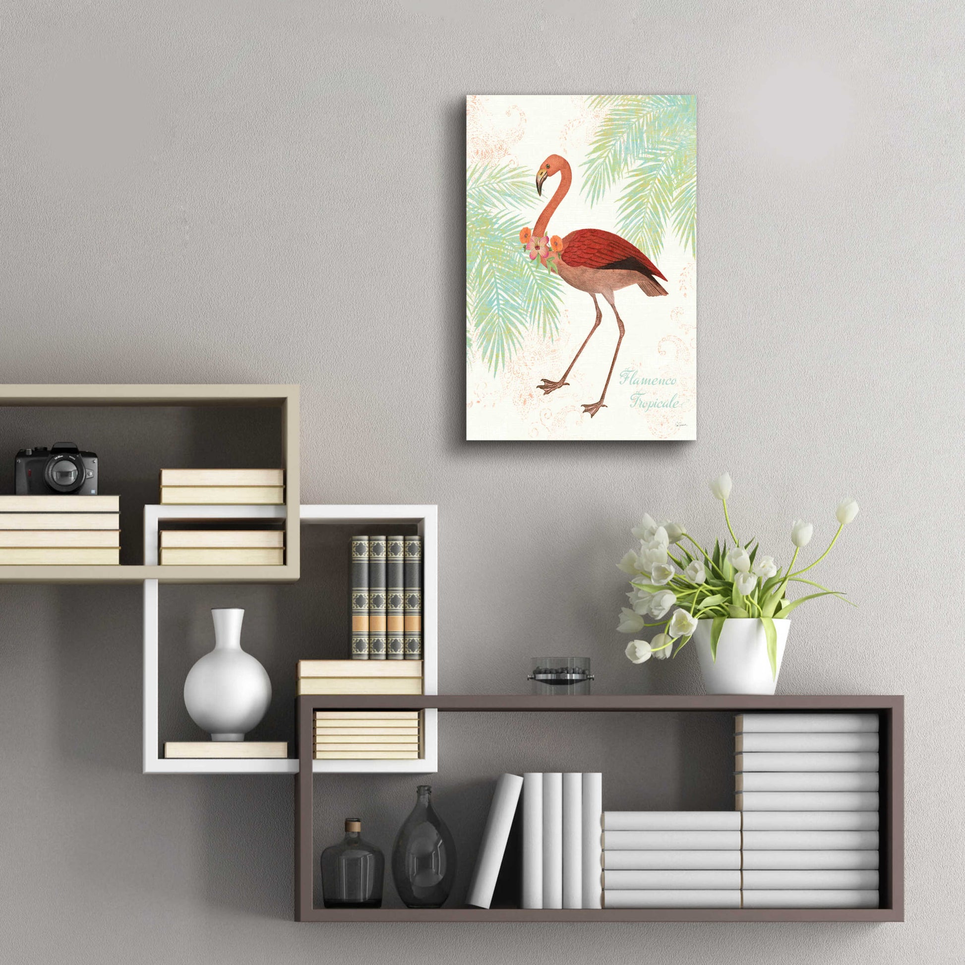 Epic Art 'Flamingo Tropicale II' by Sue Schlabach, Acrylic Glass Wall Art,16x24