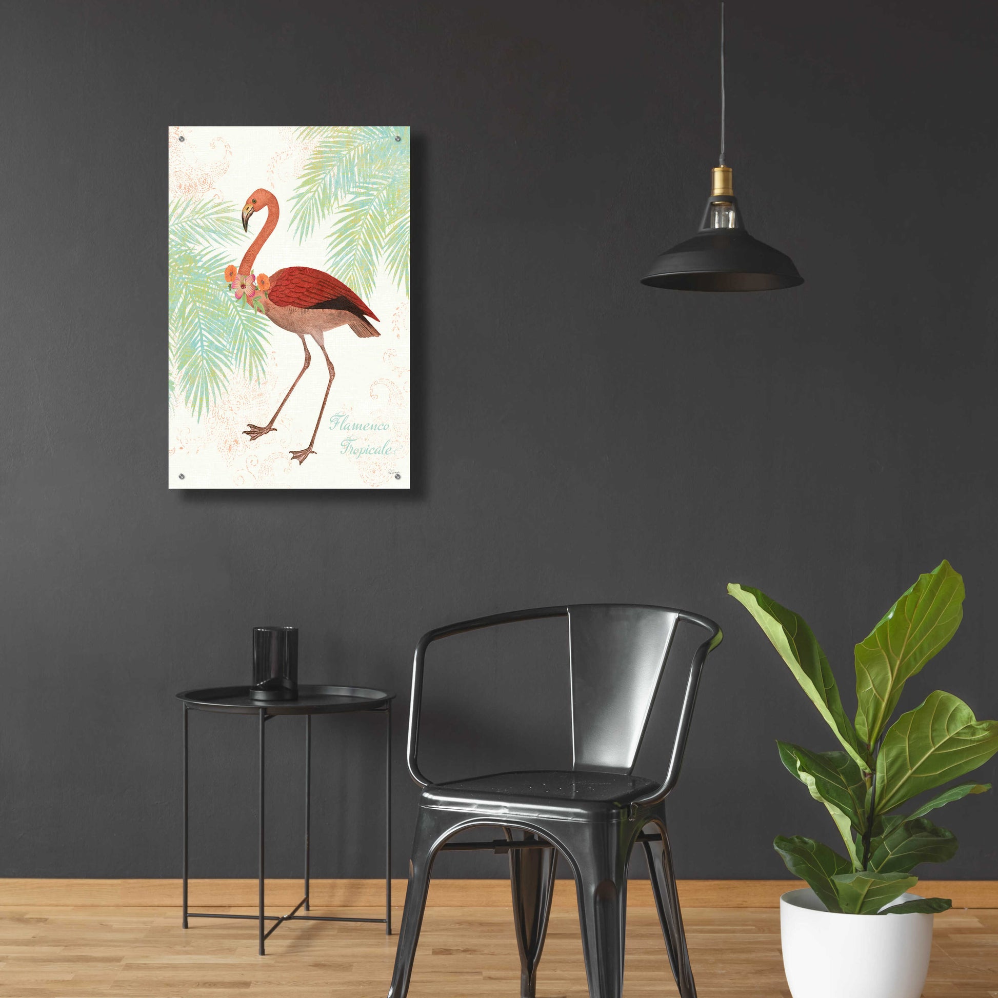 Epic Art 'Flamingo Tropicale II' by Sue Schlabach, Acrylic Glass Wall Art,24x36