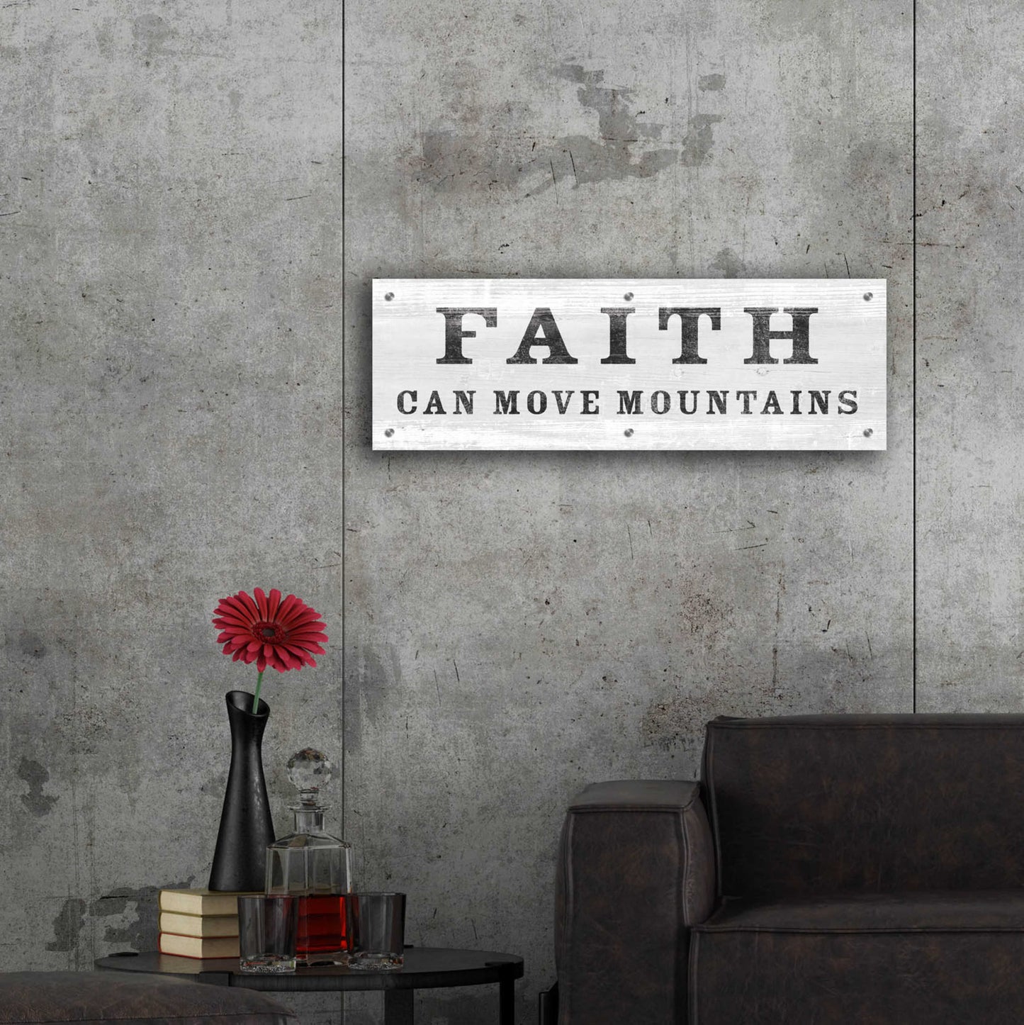 Epic Art 'Signs of Faith VI' by Sue Schlabach, Acrylic Glass Wall Art,36x12