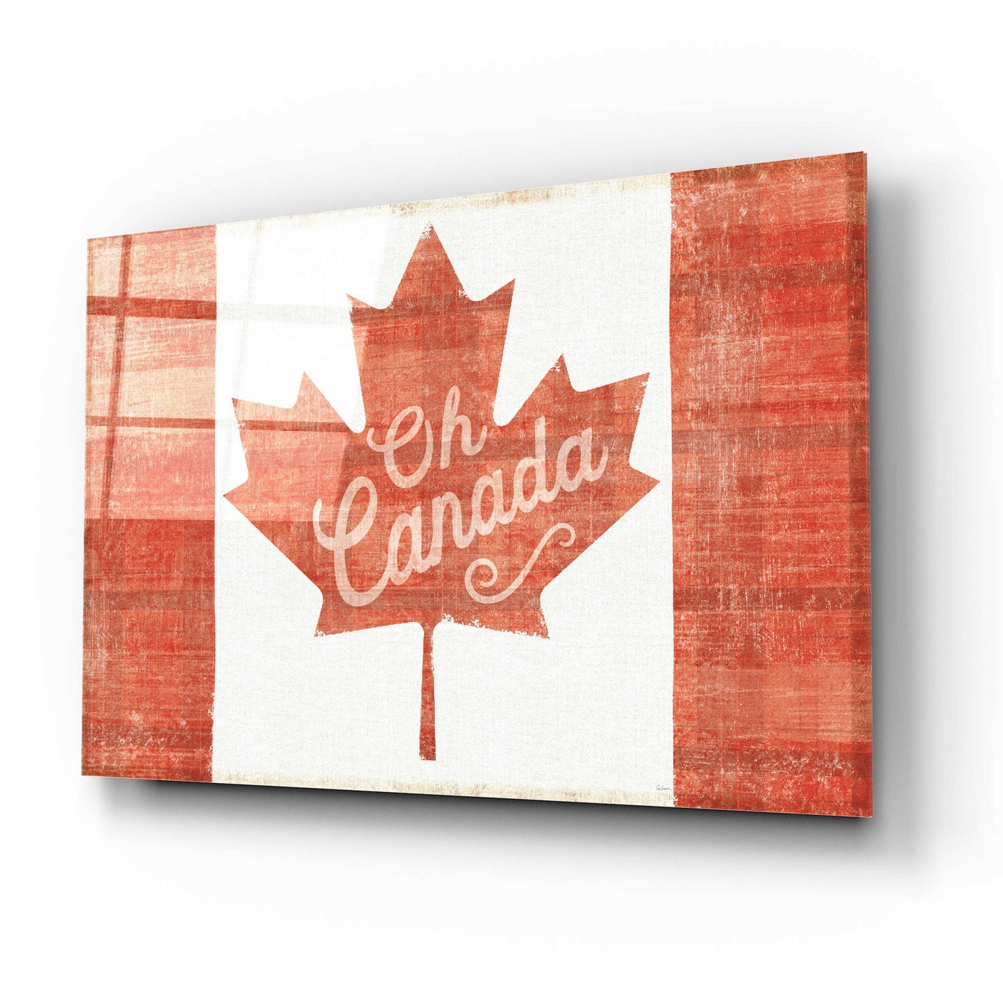 Epic Art 'Oh Canada Flag' by Sue Schlabach, Acrylic Glass Wall Art,16x12