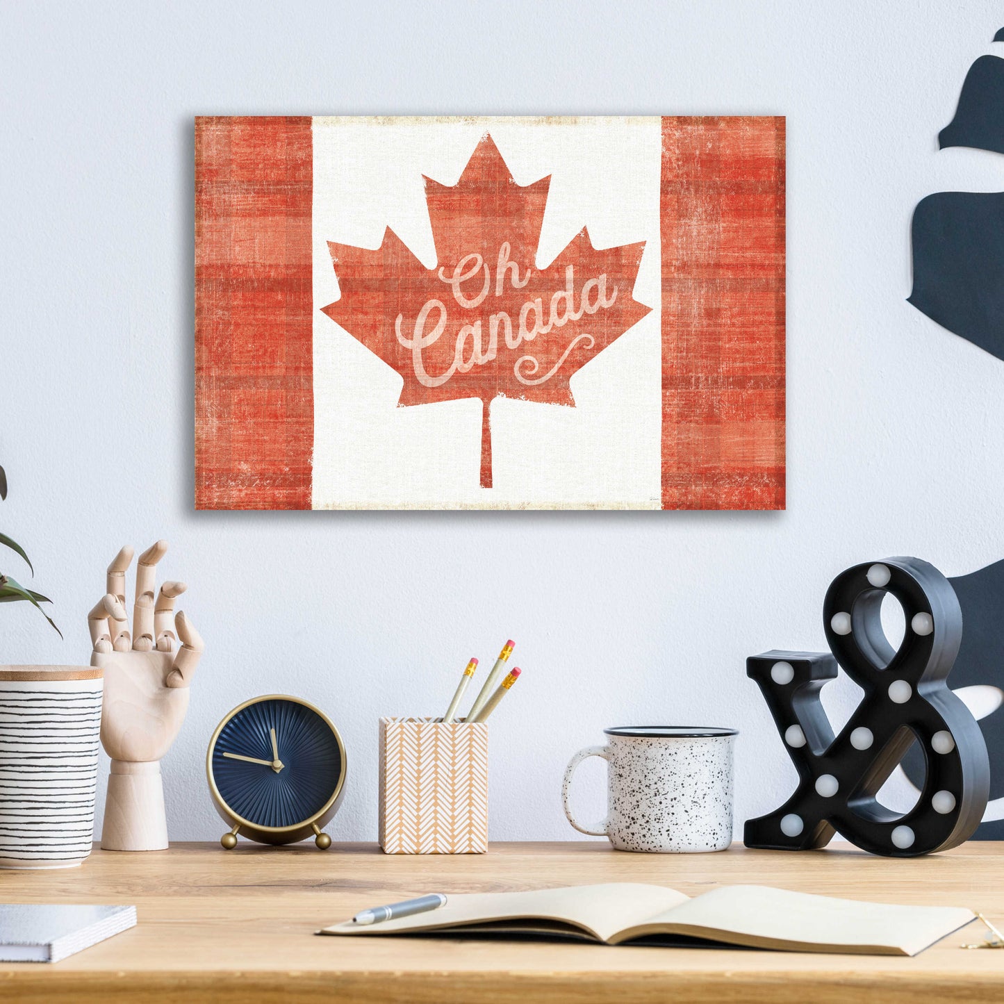 Epic Art 'Oh Canada Flag' by Sue Schlabach, Acrylic Glass Wall Art,16x12