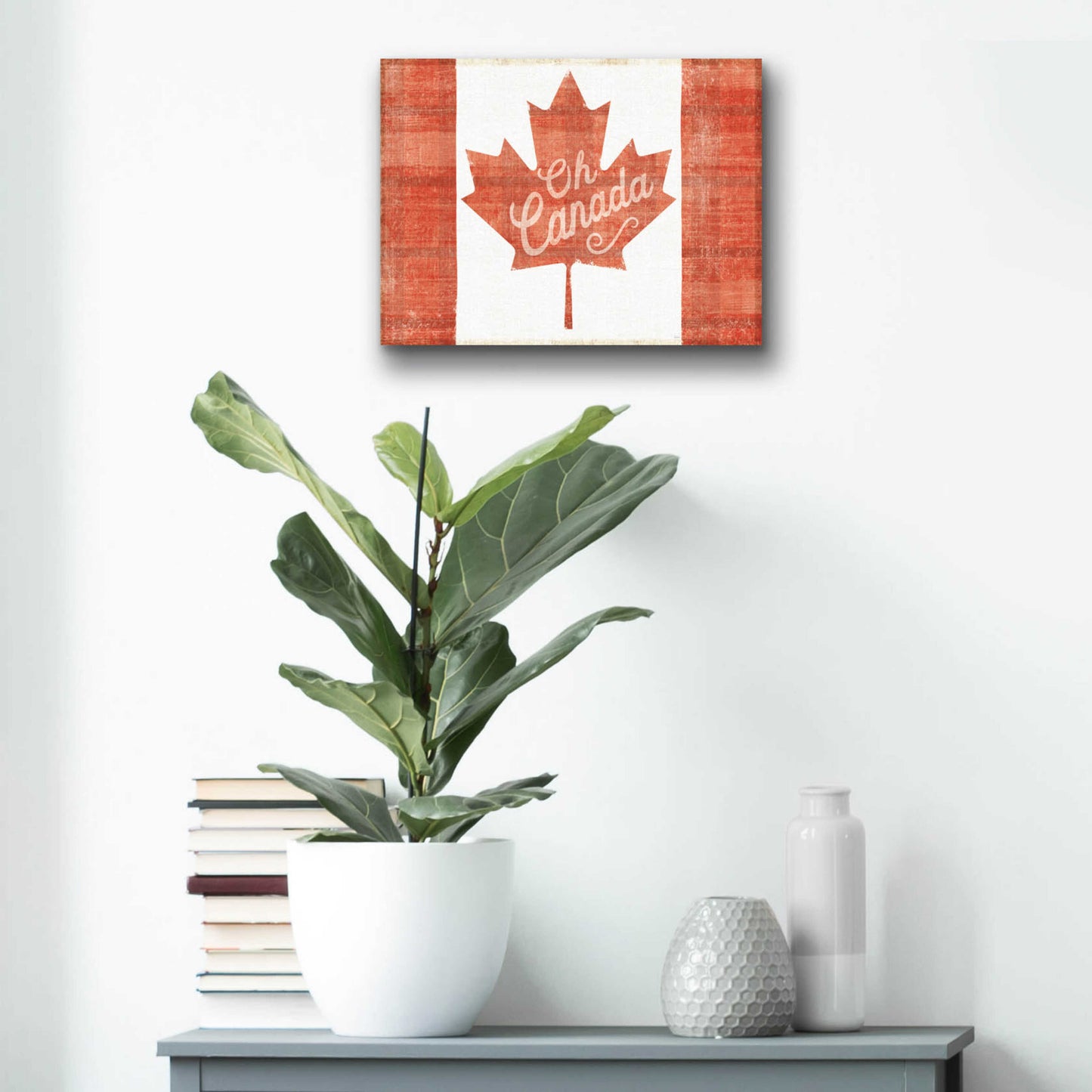 Epic Art 'Oh Canada Flag' by Sue Schlabach, Acrylic Glass Wall Art,16x12