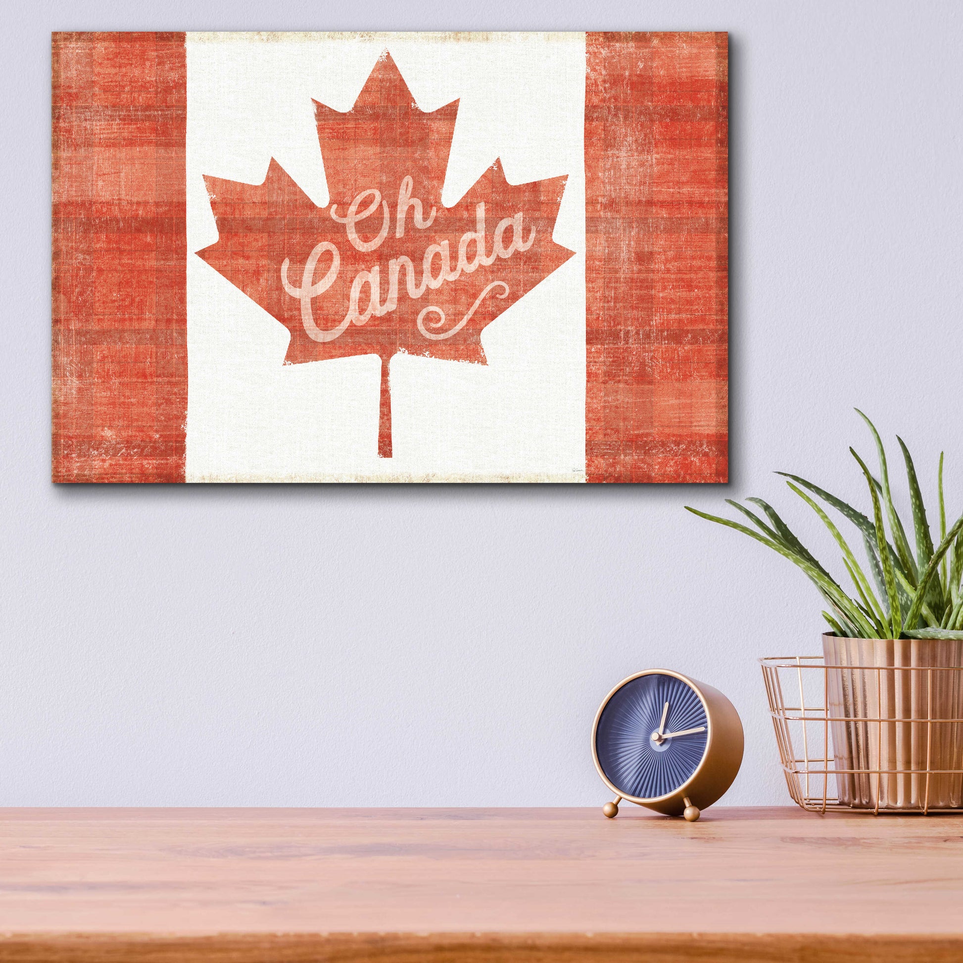 Epic Art 'Oh Canada Flag' by Sue Schlabach, Acrylic Glass Wall Art,16x12