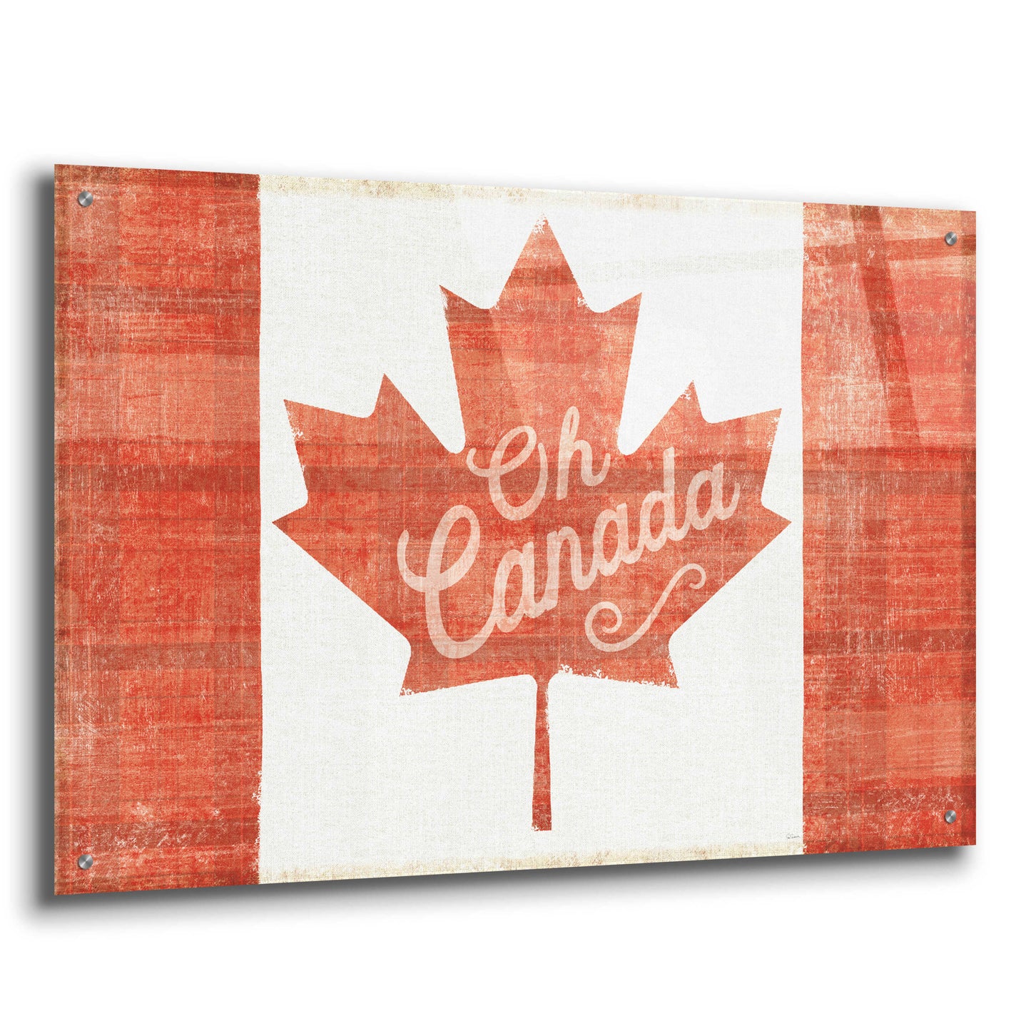 Epic Art 'Oh Canada Flag' by Sue Schlabach, Acrylic Glass Wall Art,36x24